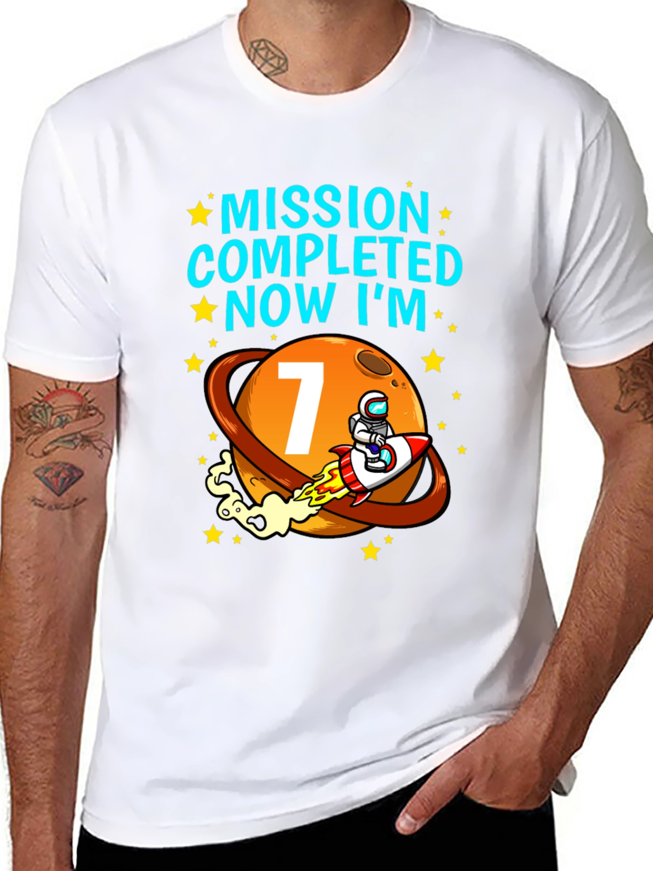 Mission Completed 7th Birthday Space T-Shirt