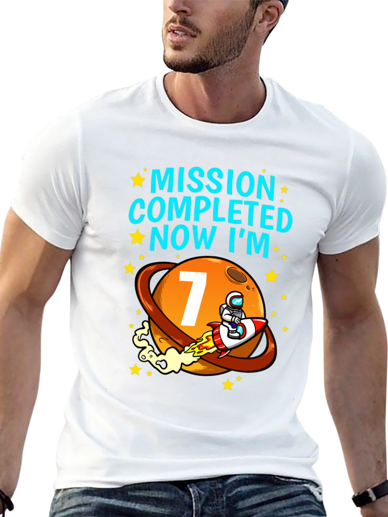 Mission Completed 7th Birthday Space T-Shirt