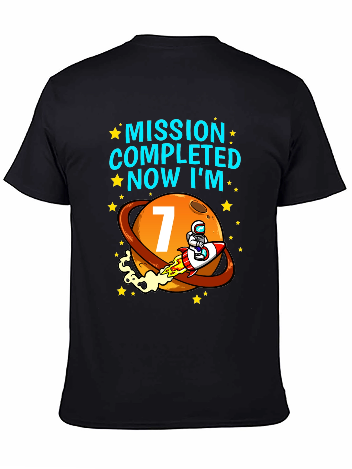 Mission Completed 7th Birthday Space T-Shirt
