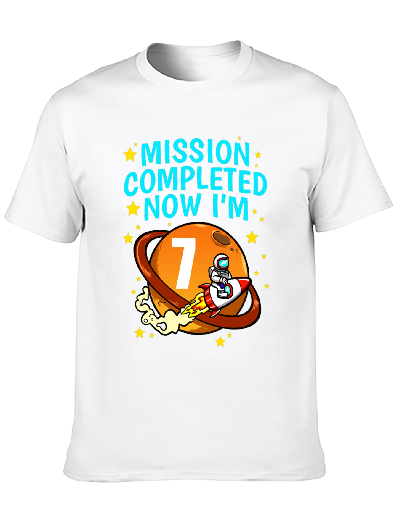 Mission Completed 7th Birthday Space T-Shirt