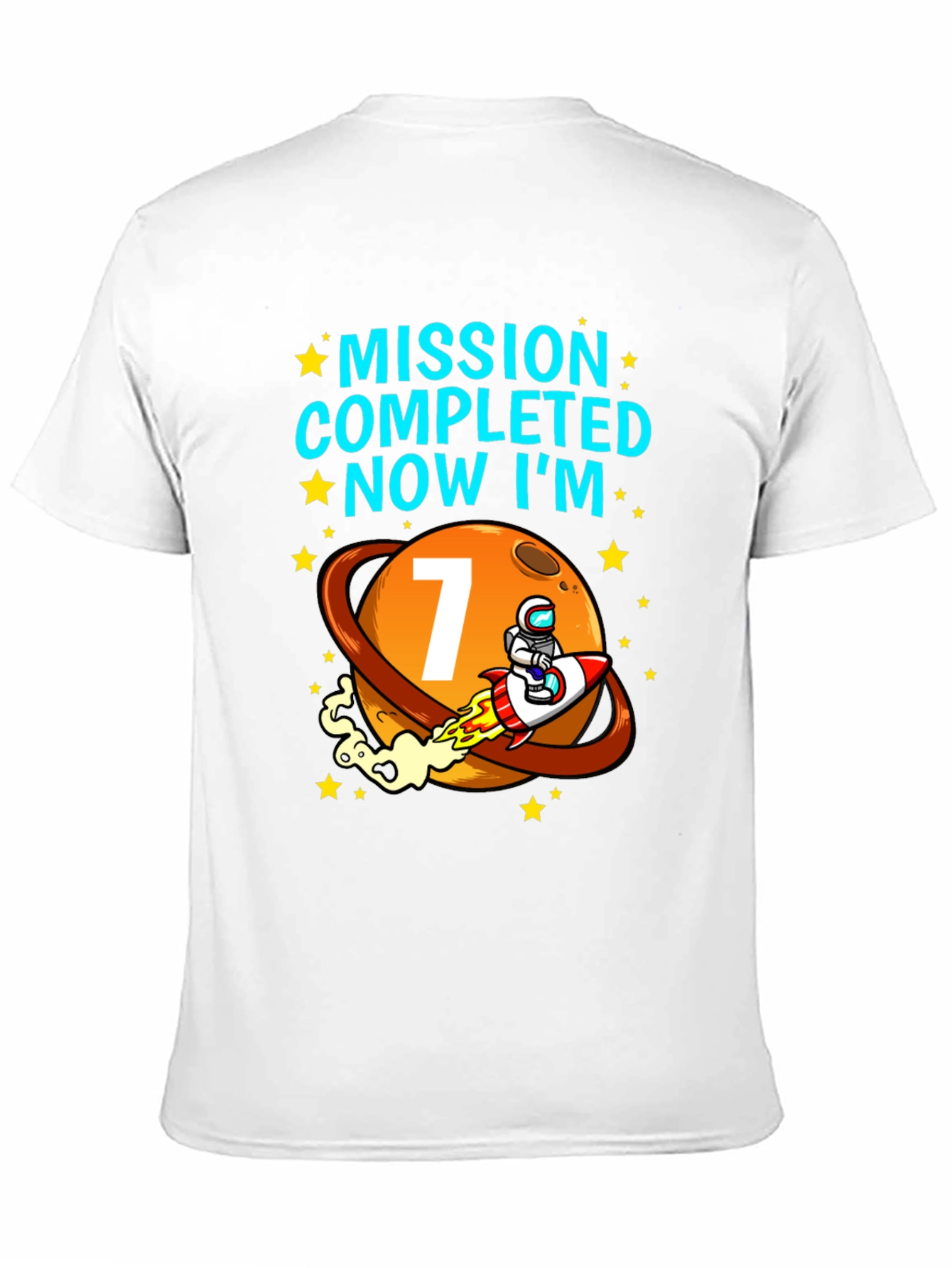 Mission Completed 7th Birthday Space T-Shirt