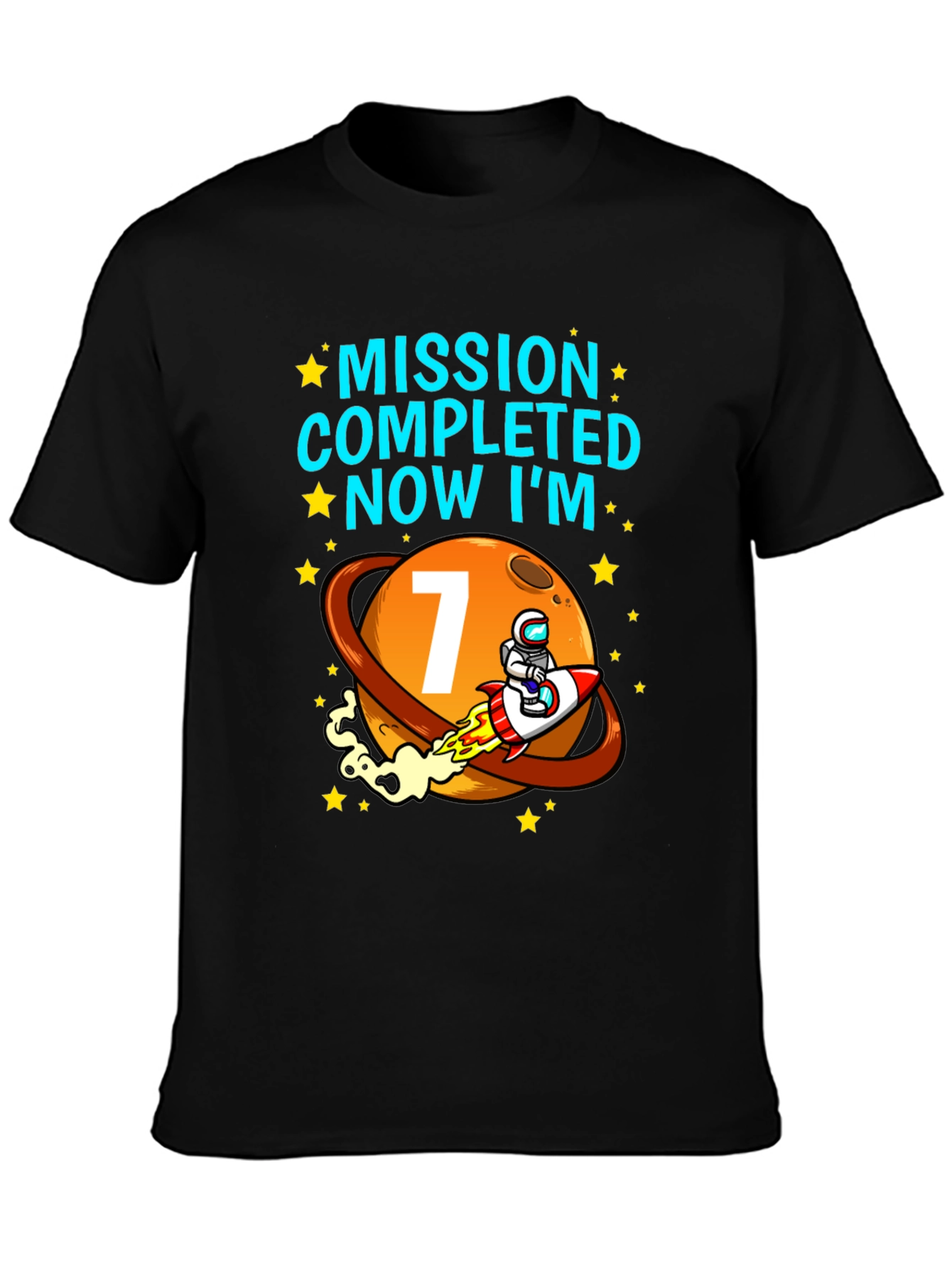 Mission Completed 7th Birthday Space T-Shirt