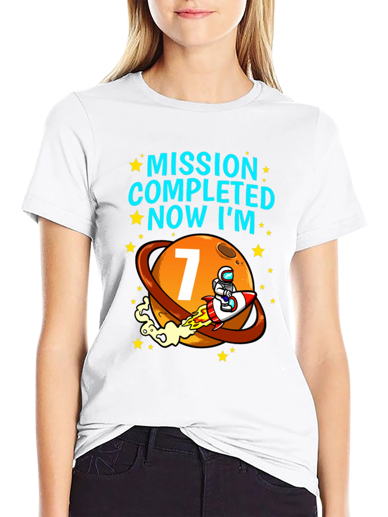 Mission Completed 7th Birthday Space T-Shirt