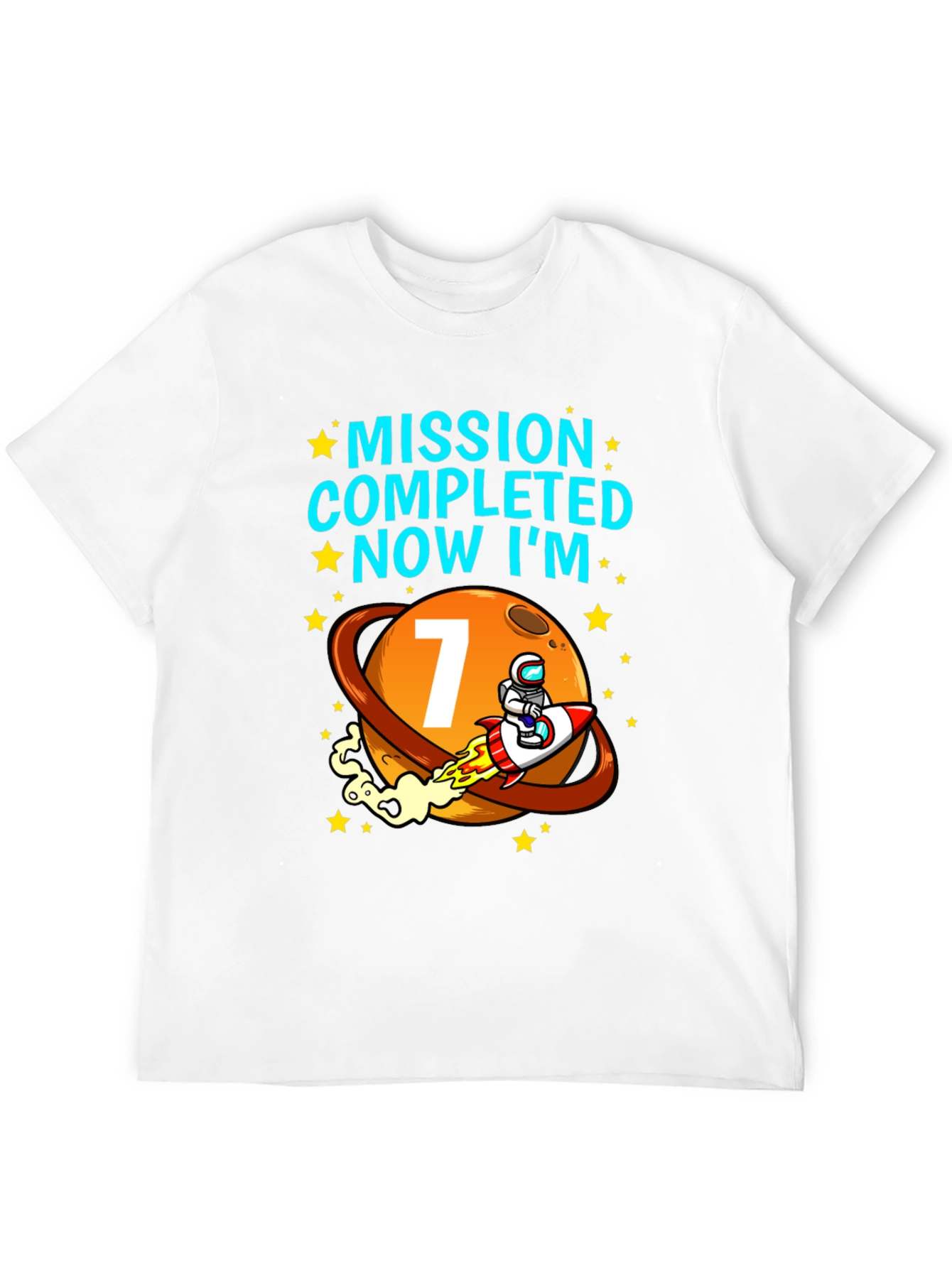 Mission Completed 7th Birthday Space T-Shirt