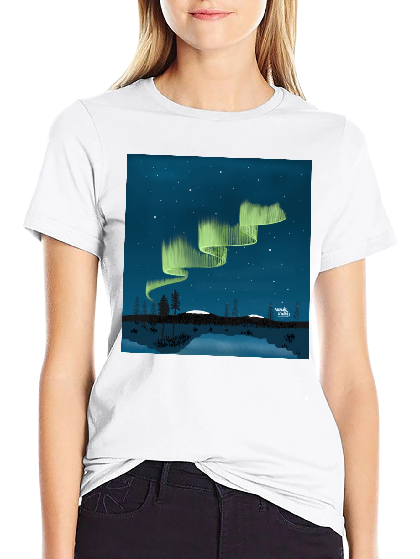 Aurora Borealis Black Graphic Tee