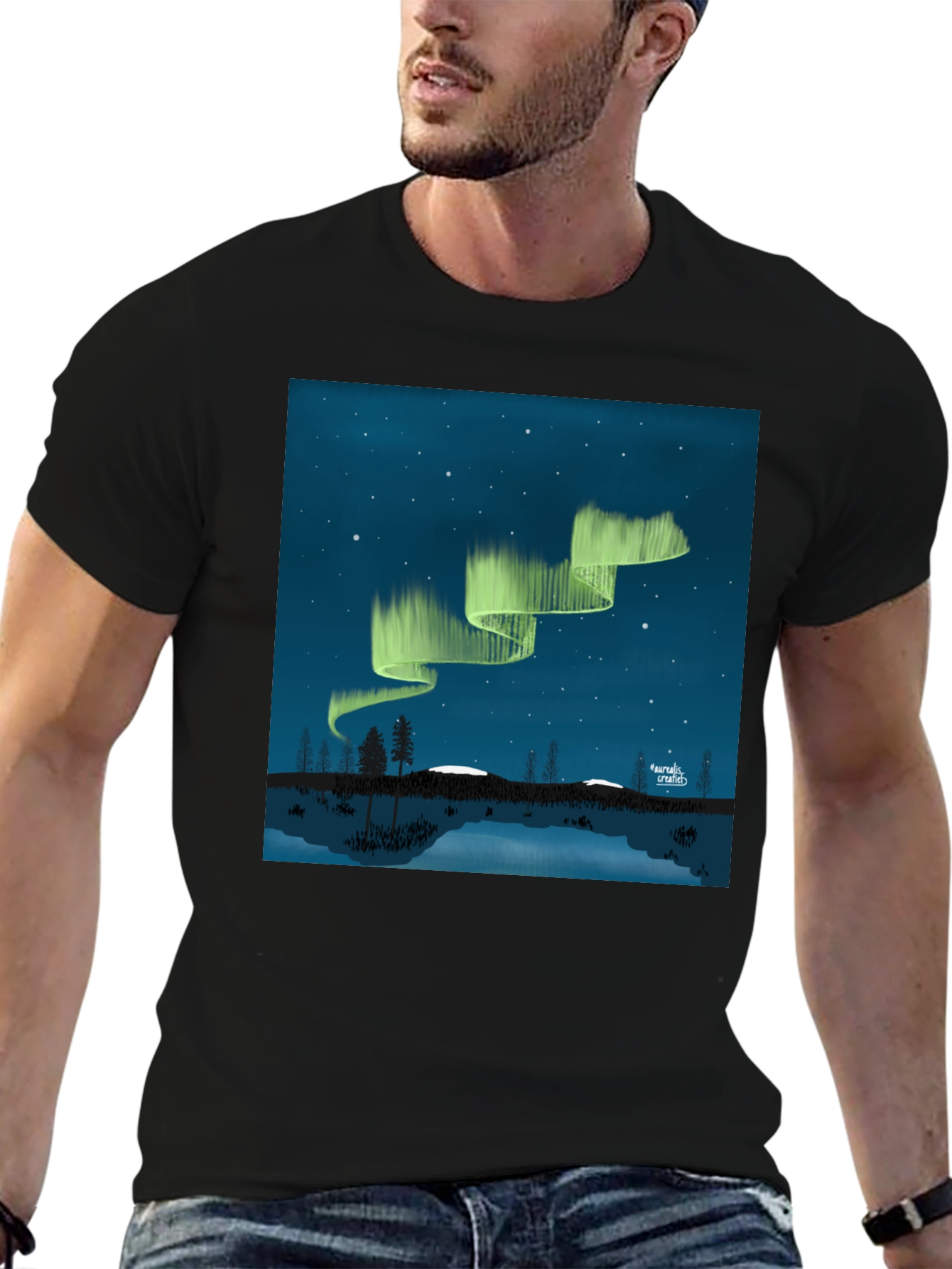 Aurora Borealis Black Graphic Tee