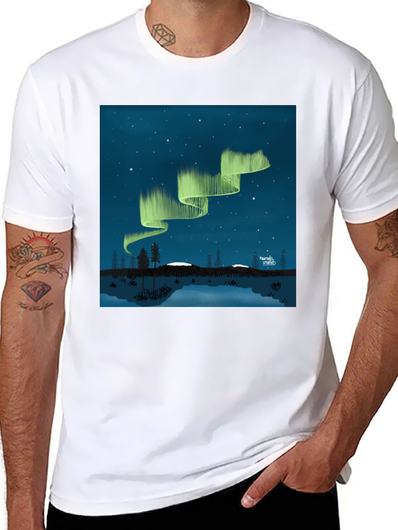 Aurora Borealis Black Graphic Tee