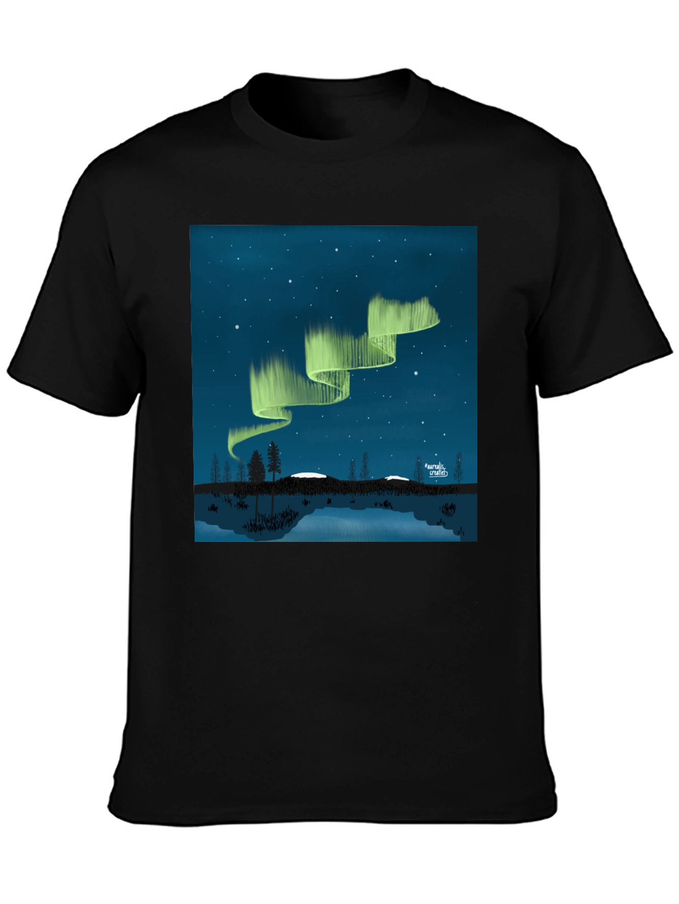 Aurora Borealis Black Graphic Tee