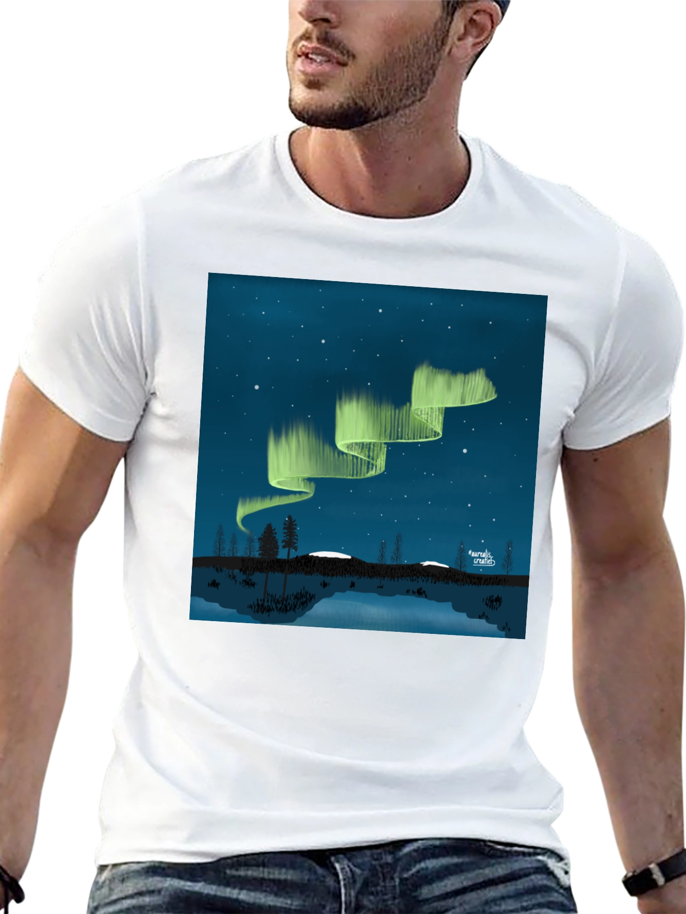 Aurora Borealis Black Graphic Tee