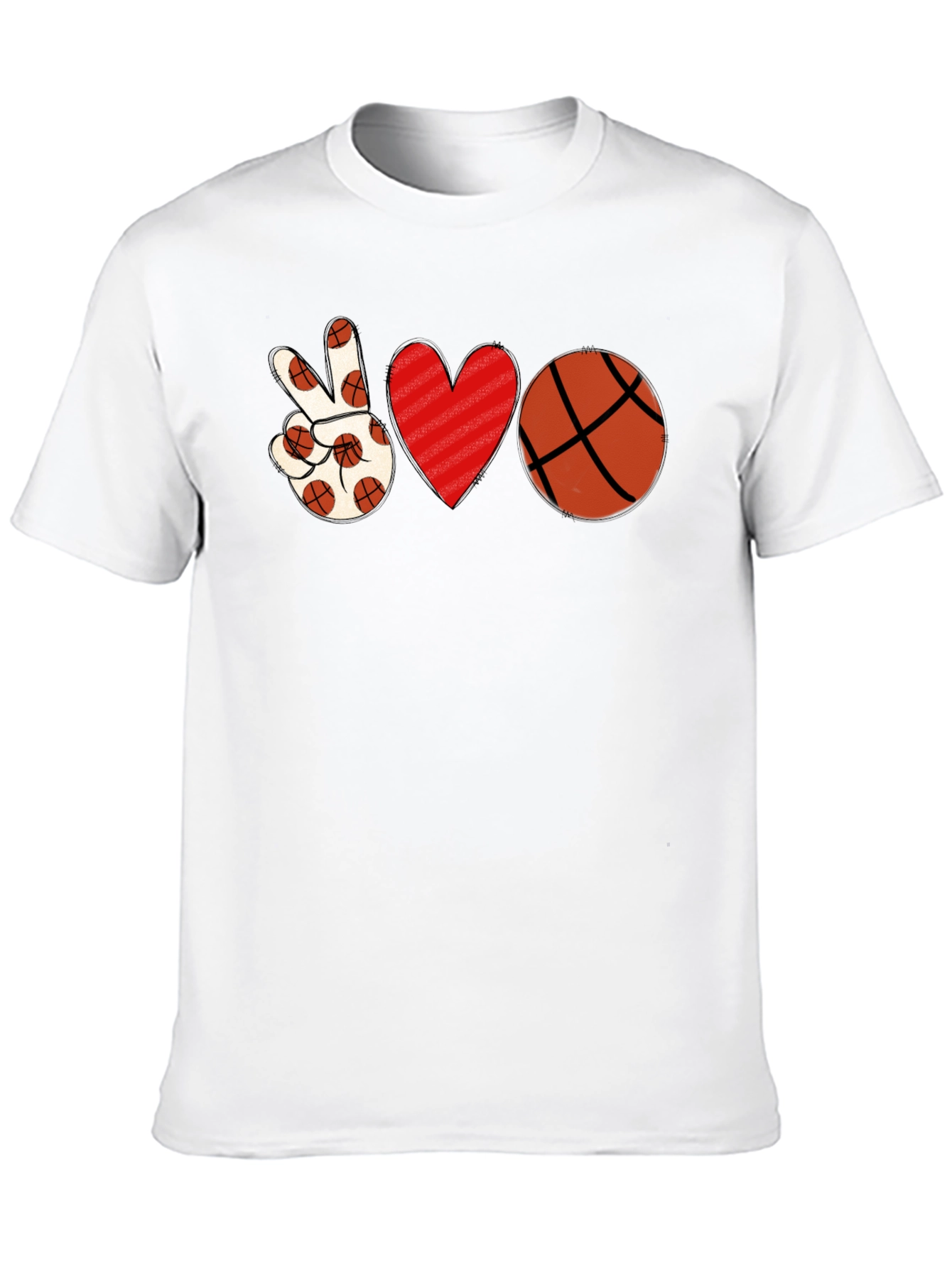 Peace Love Basketball Graphic T-Shirt
