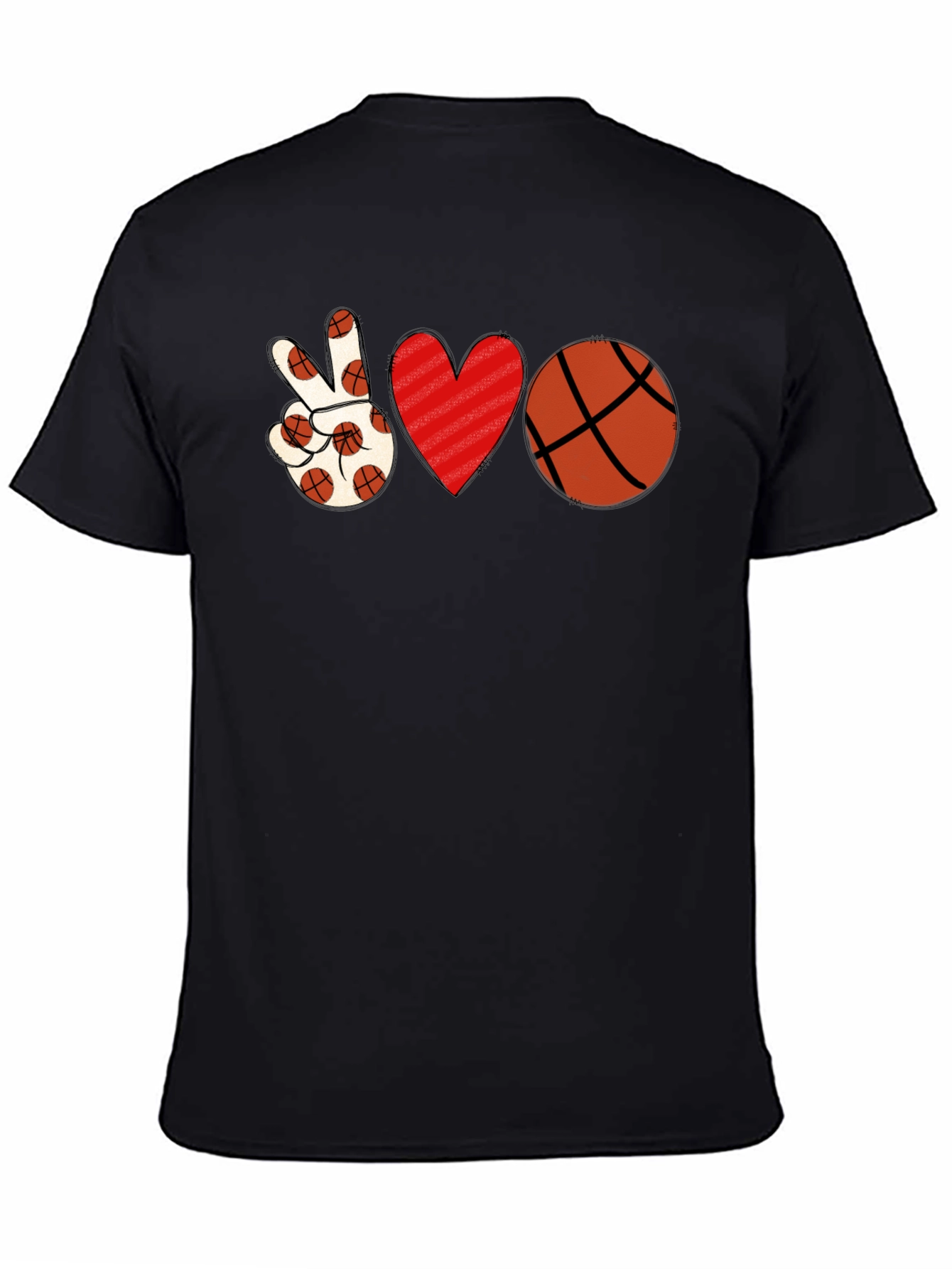 Peace Love Basketball Graphic T-Shirt