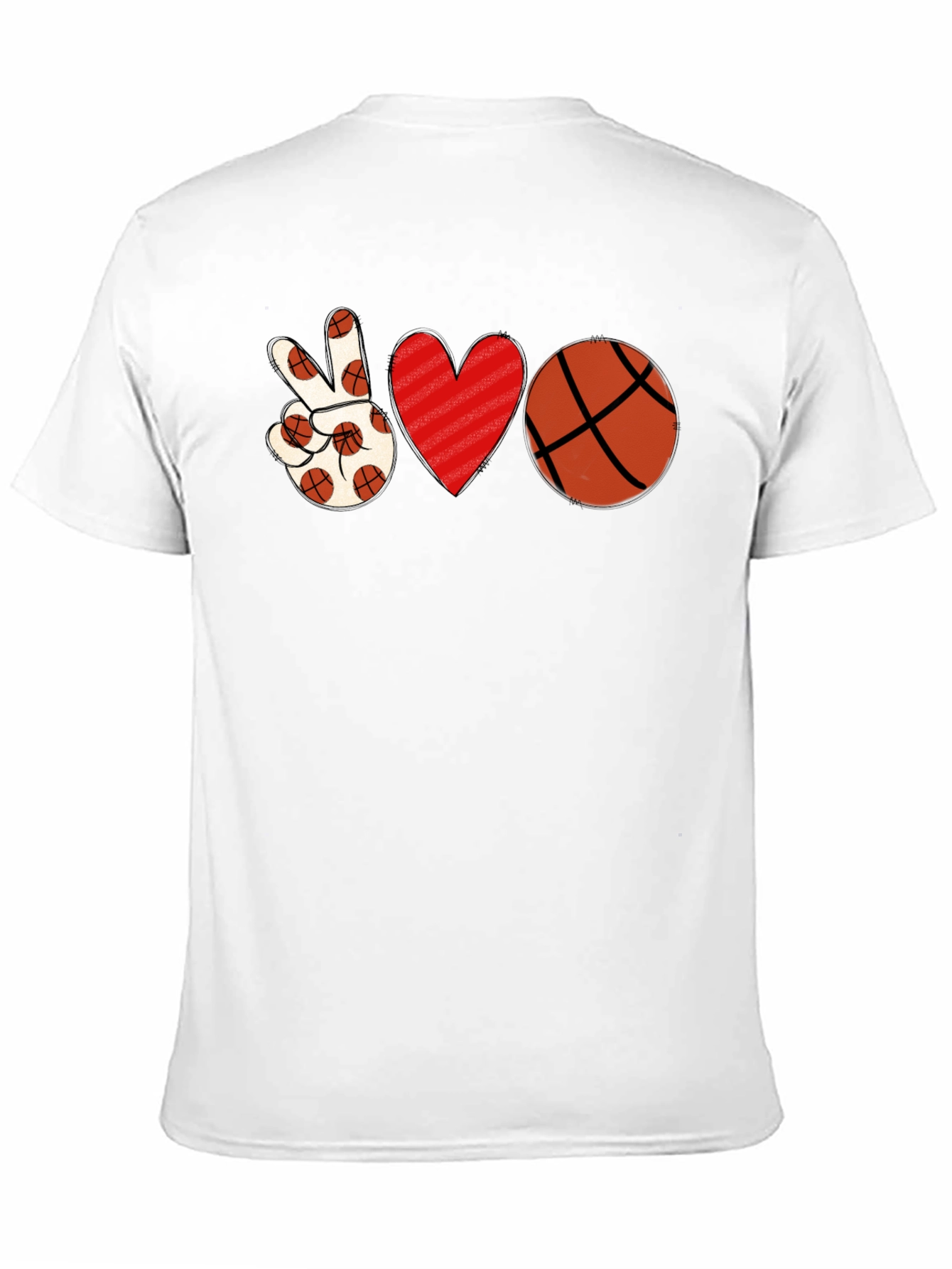 Peace Love Basketball Graphic T-Shirt