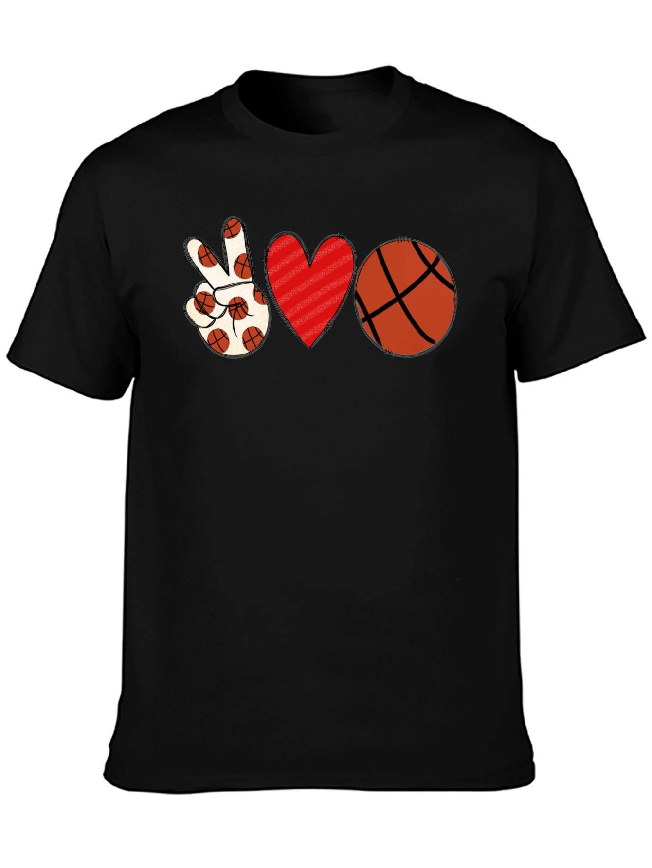 Peace Love Basketball Graphic T-Shirt