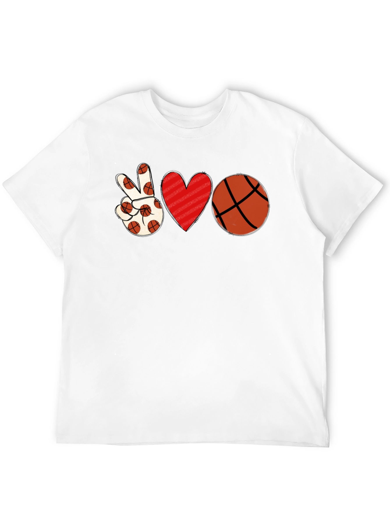 Peace Love Basketball Graphic T-Shirt