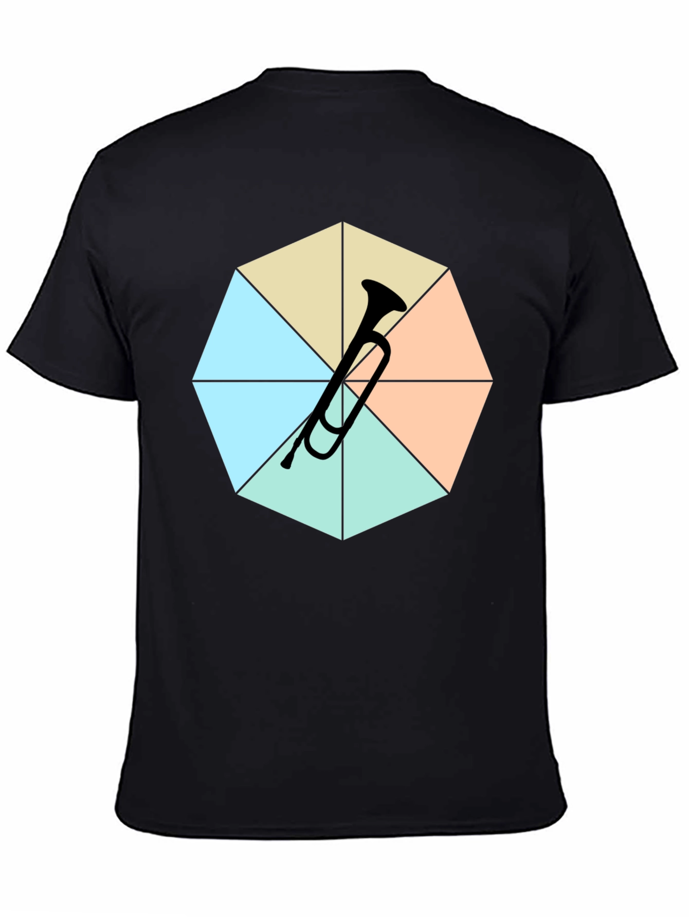 Geometric Trumpet Tee - Black