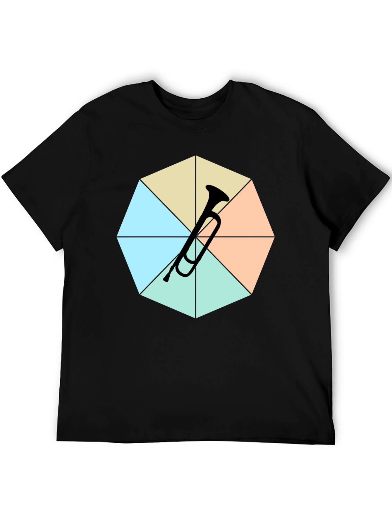 Geometric Trumpet Tee - Black