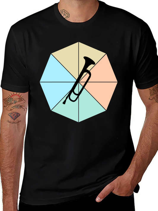 Geometric Trumpet Tee - Black