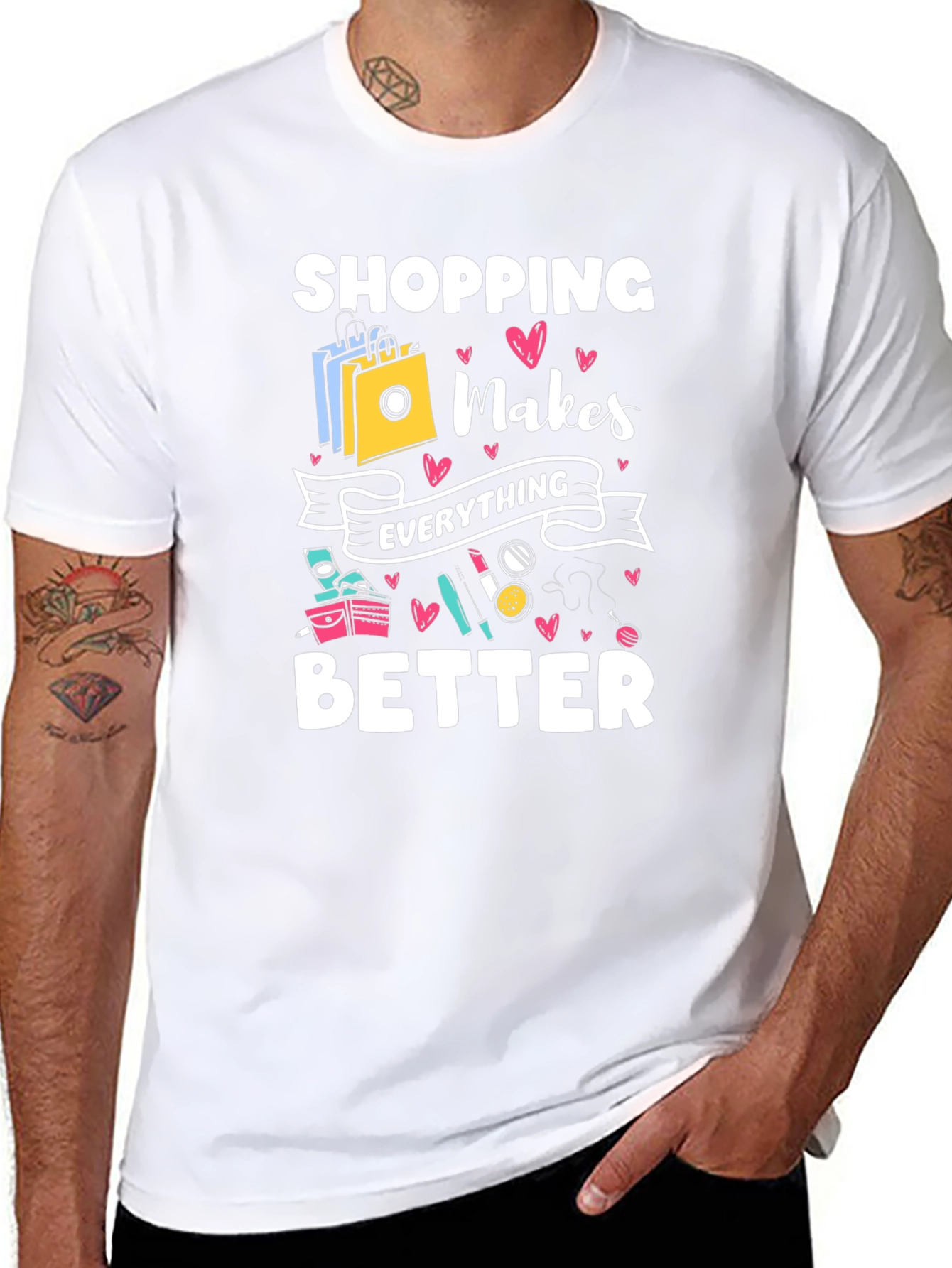 Shopping Makes Everything Better Black T-Shirt