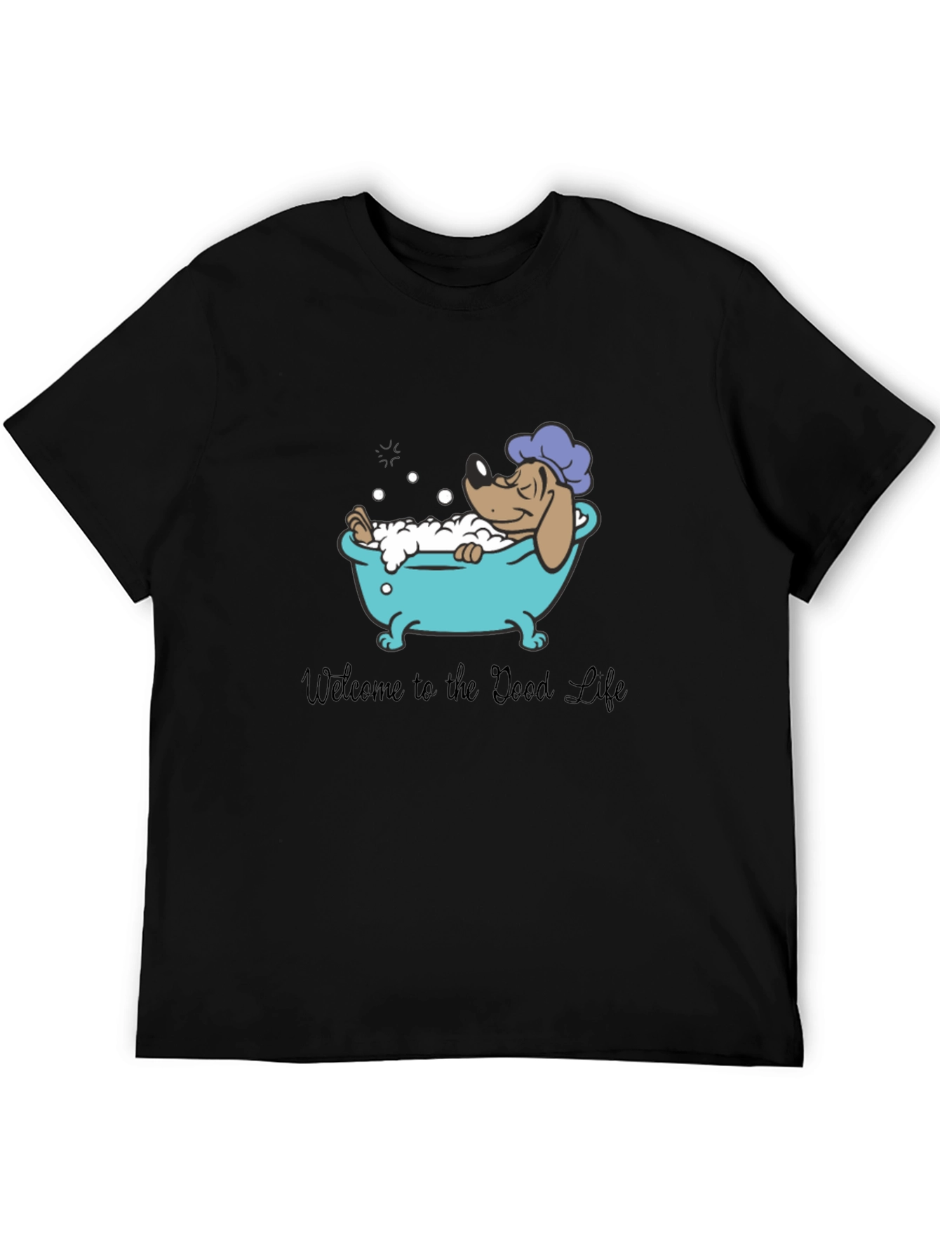 Relaxing Dog in Tub Graphic T-Shirt