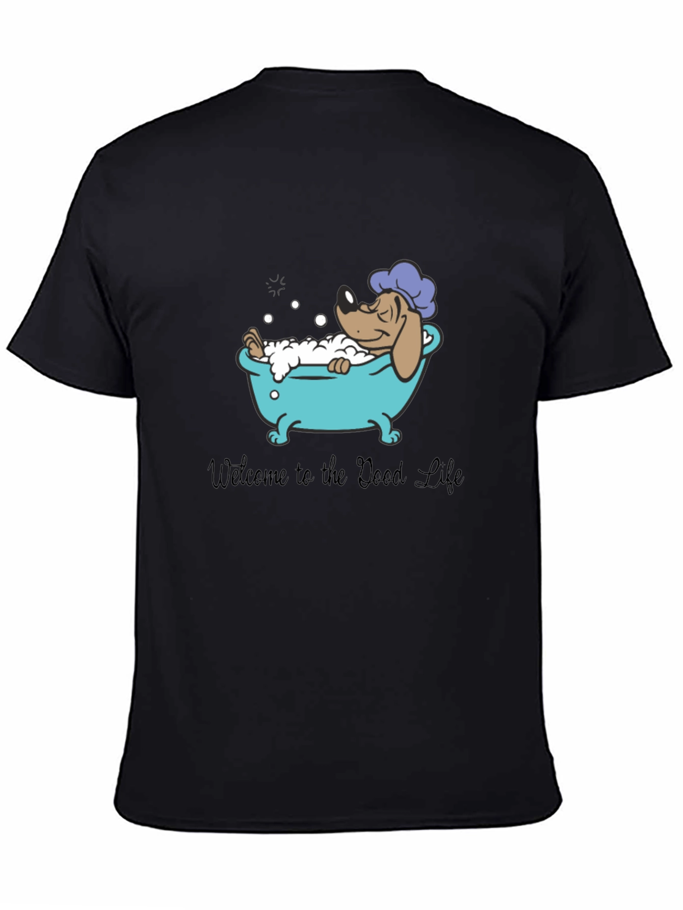 Relaxing Dog in Tub Graphic T-Shirt