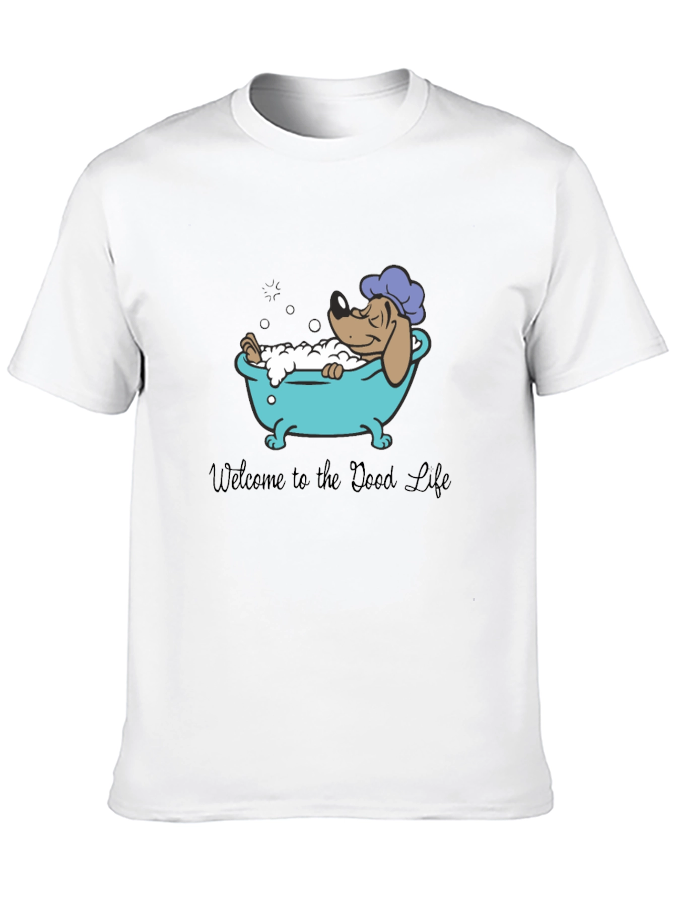 Relaxing Dog in Tub Graphic T-Shirt