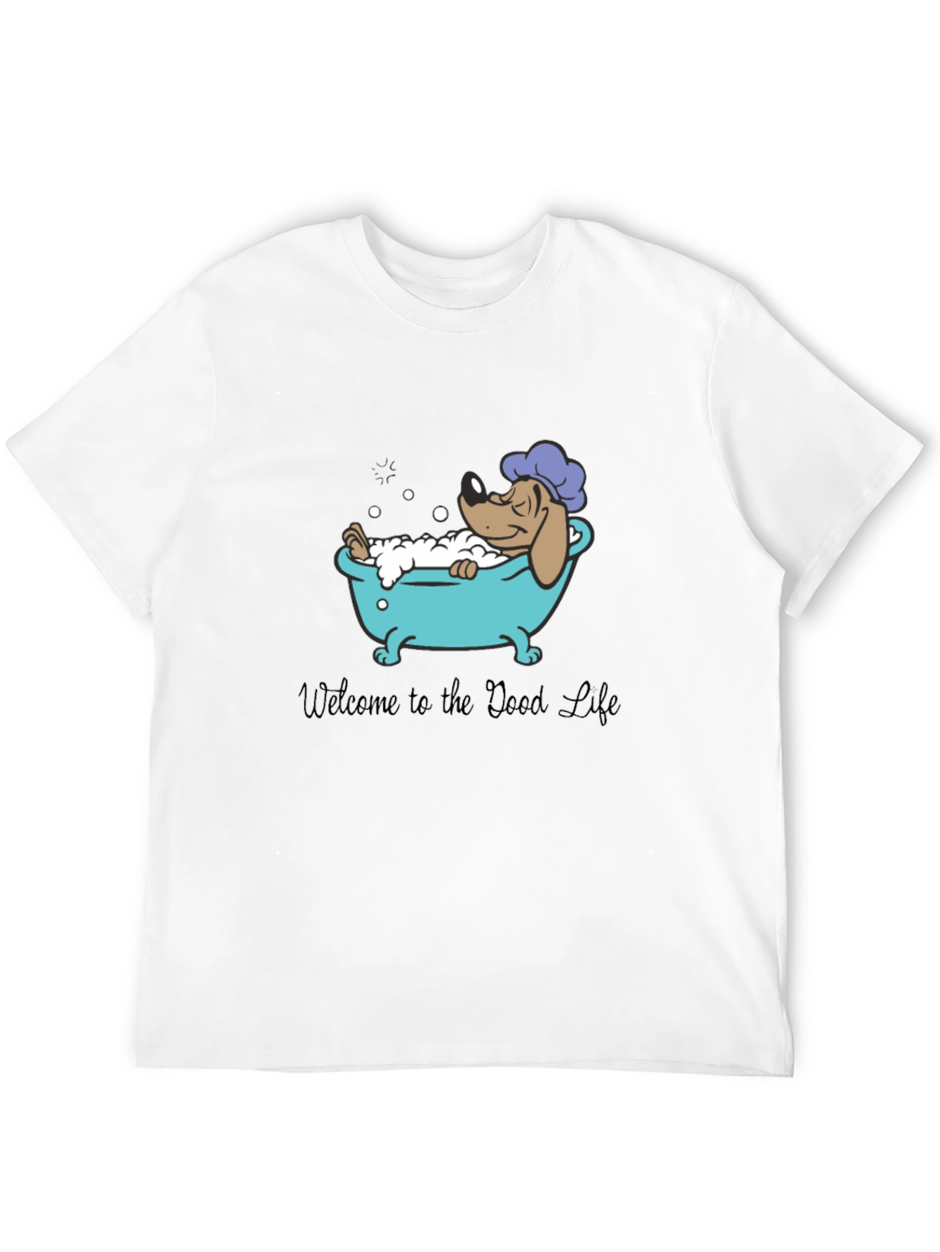 Relaxing Dog in Tub Graphic T-Shirt