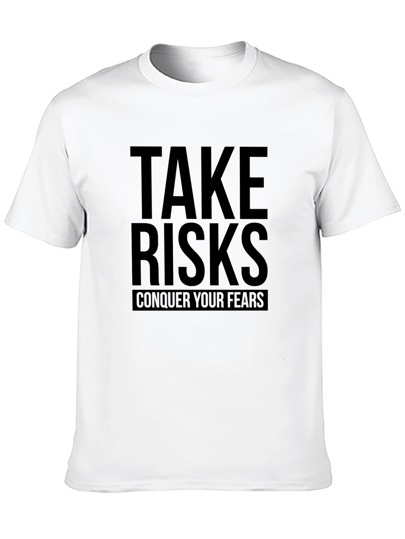 Take Risks Conquer Fears Black Graphic Tee