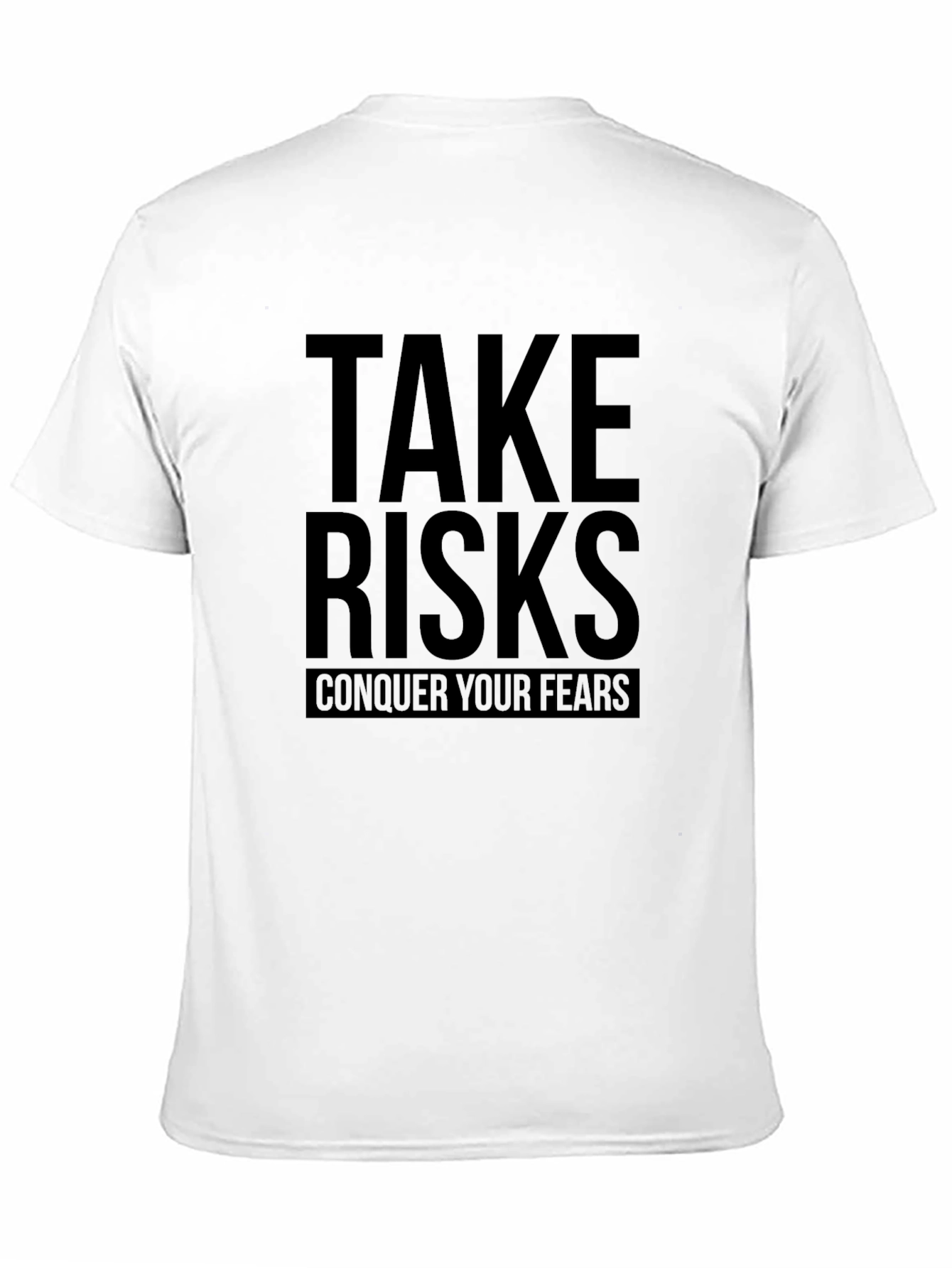 Take Risks Conquer Fears Black Graphic Tee