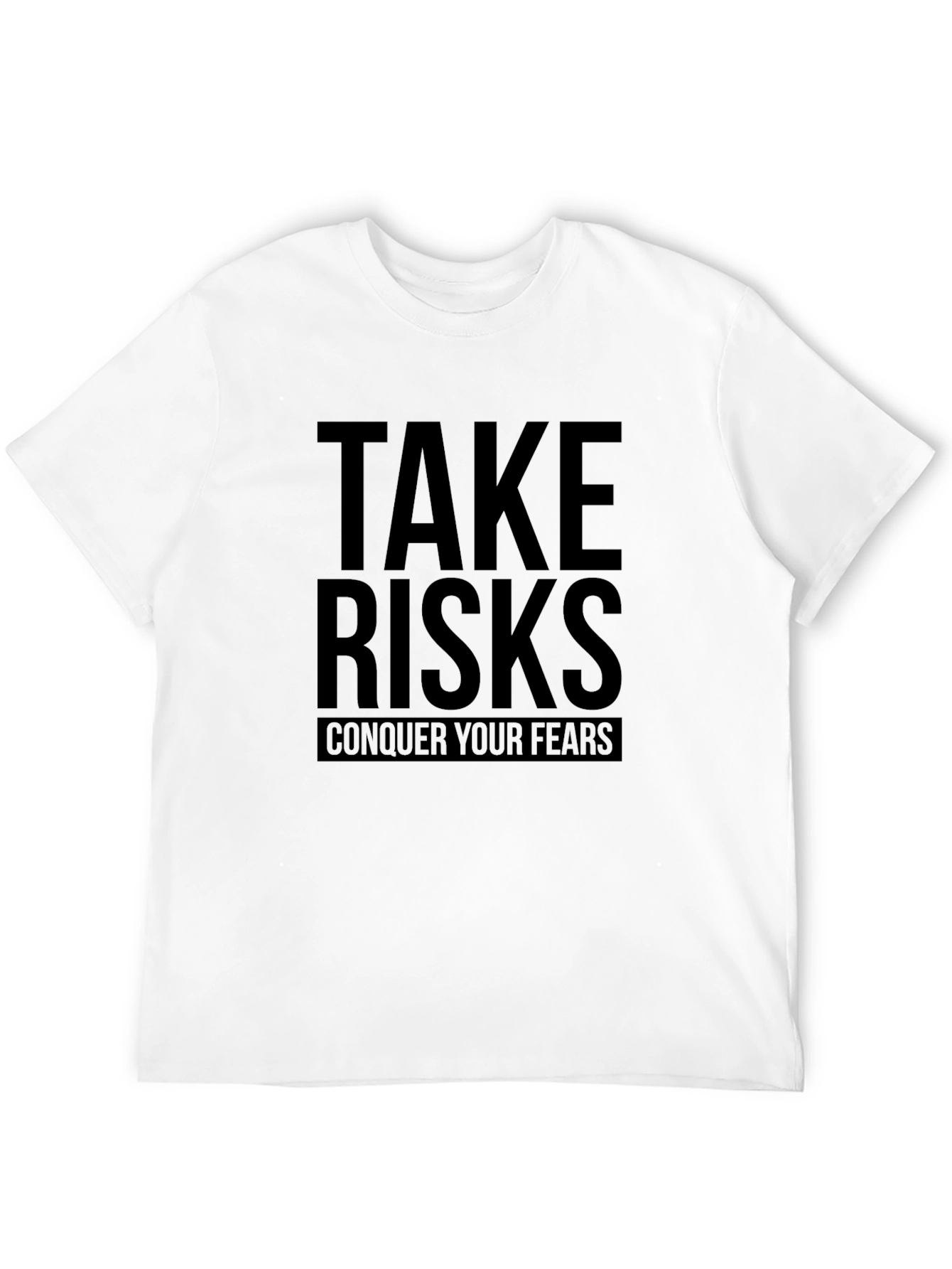 Take Risks Conquer Fears Black Graphic Tee