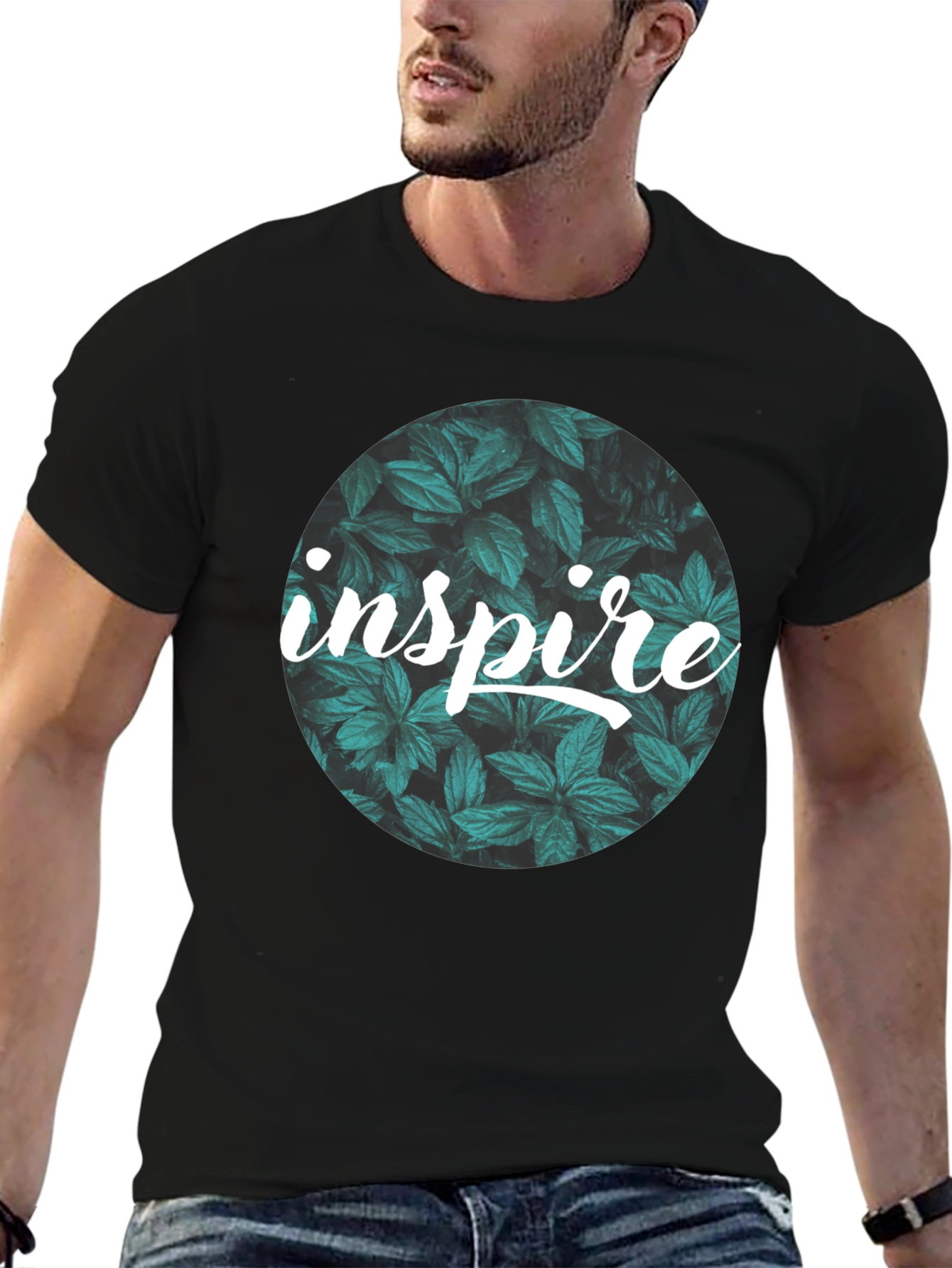 Inspire Leaf Graphic T-Shirt - Stylish Comfort