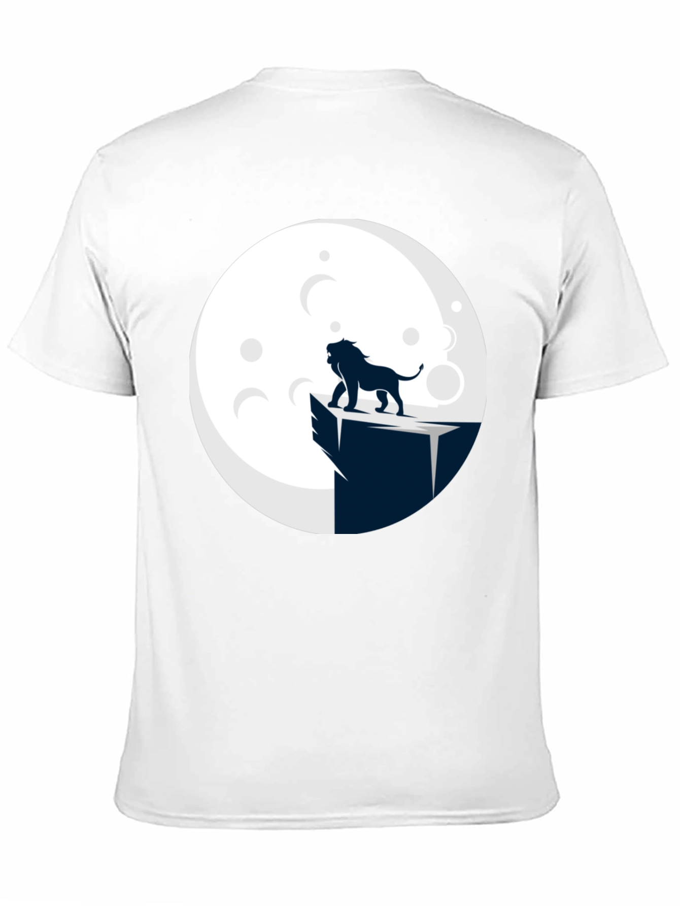 Lion Moon Graphic Tee - Black Cotton Blend