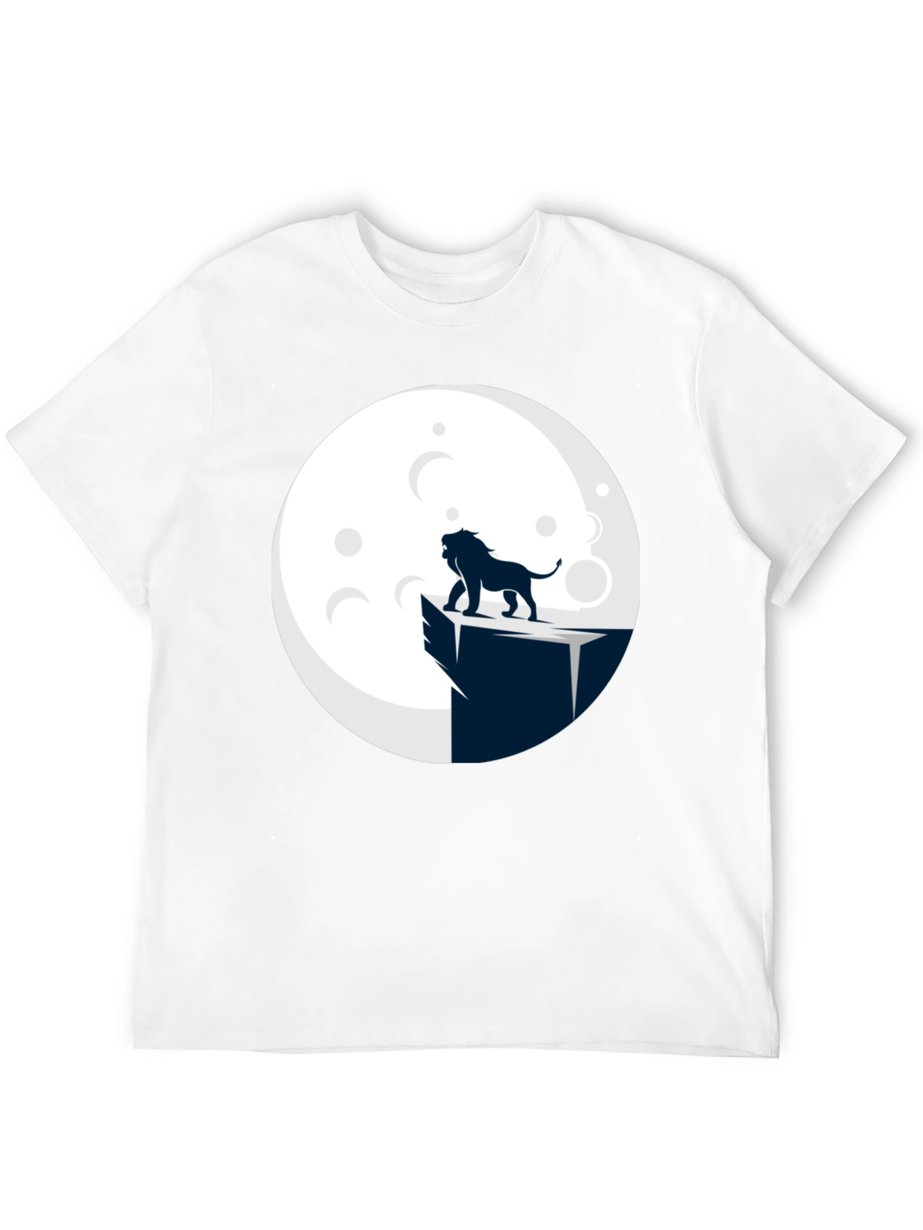 Lion Moon Graphic Tee - Black Cotton Blend