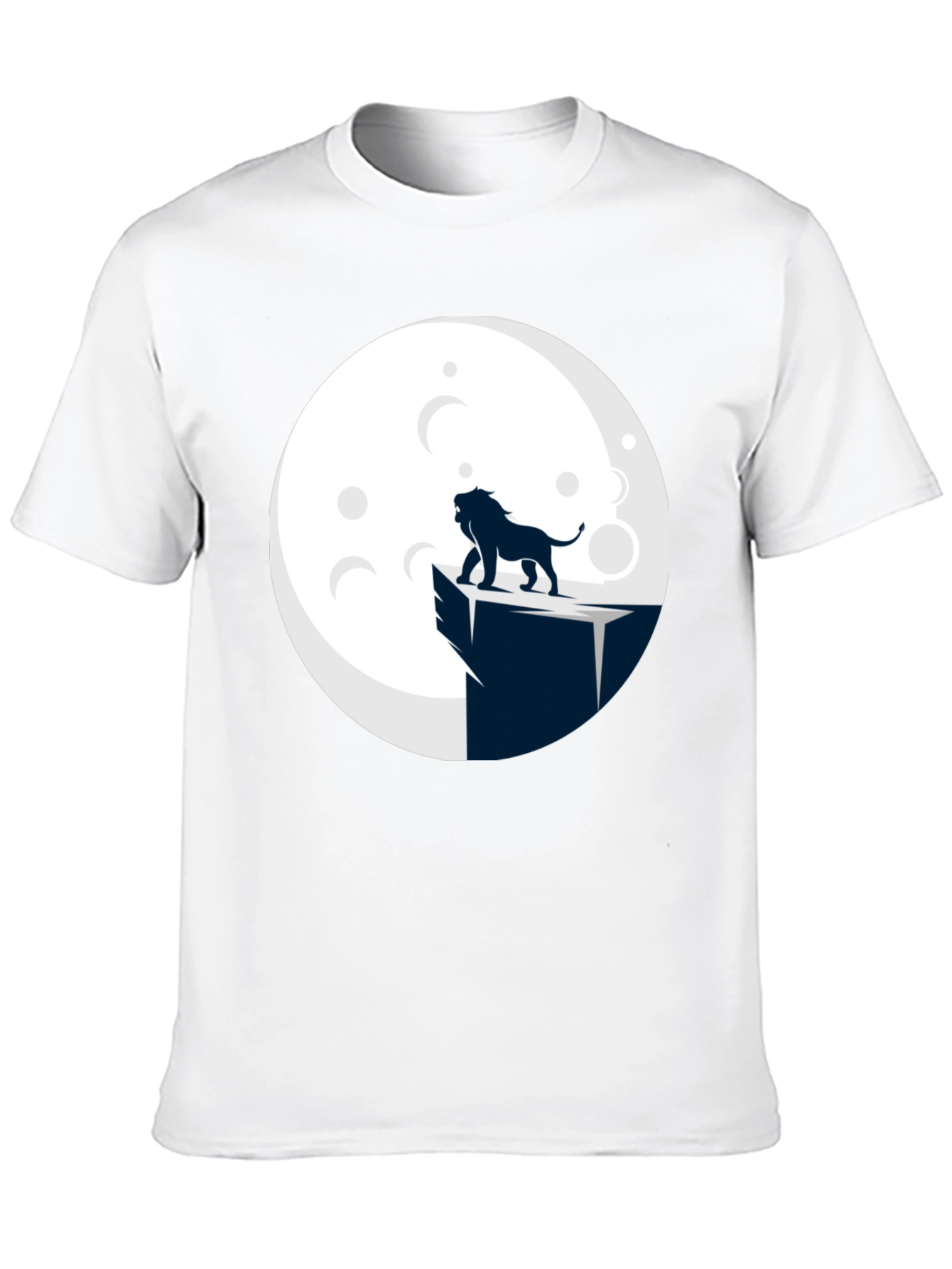 Lion Moon Graphic Tee - Black Cotton Blend