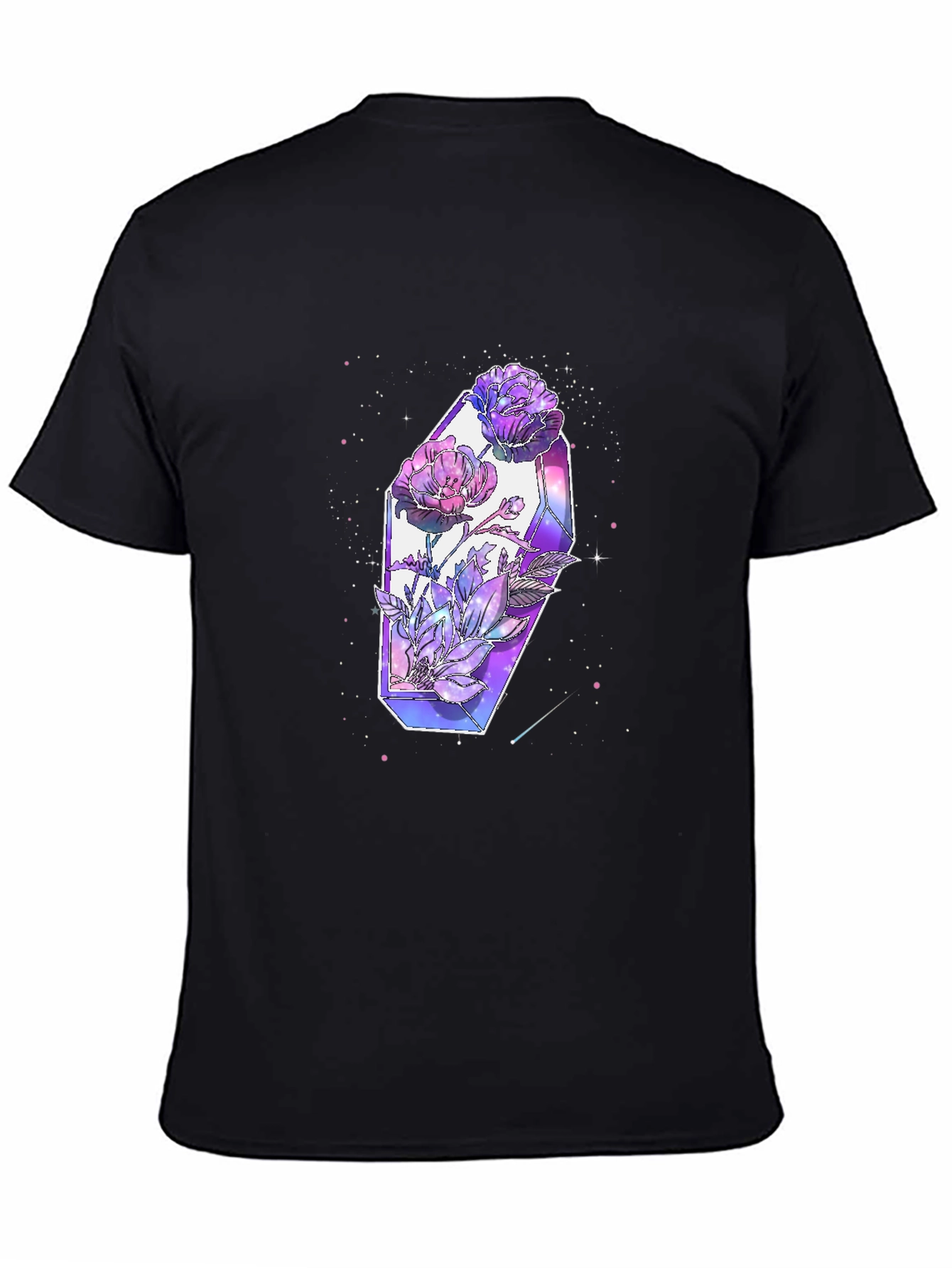 Crystal Flowers Graphic Tee - Modern Artistic Design