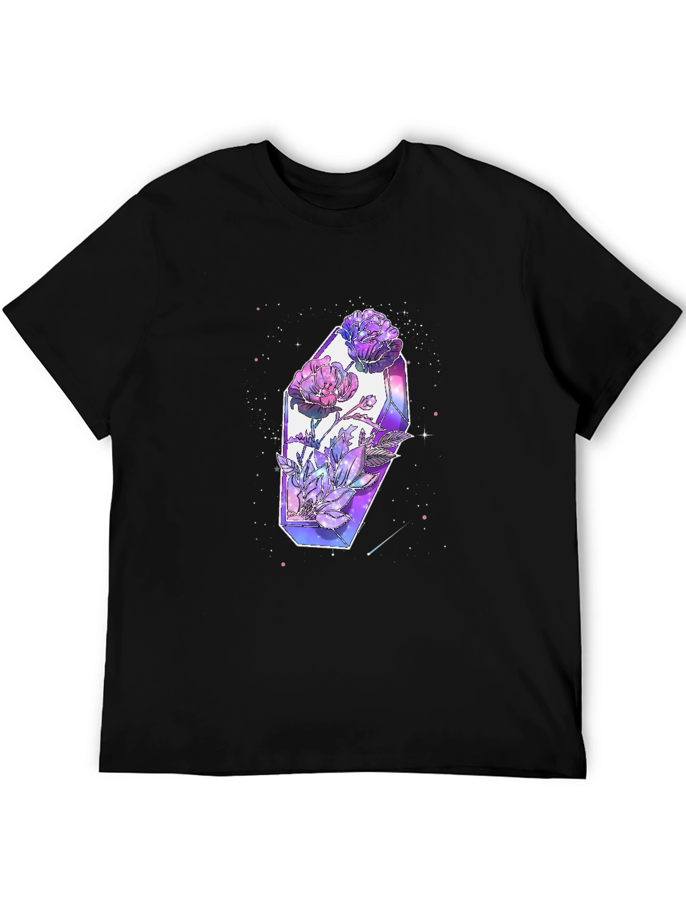 Crystal Flowers Graphic Tee - Modern Artistic Design