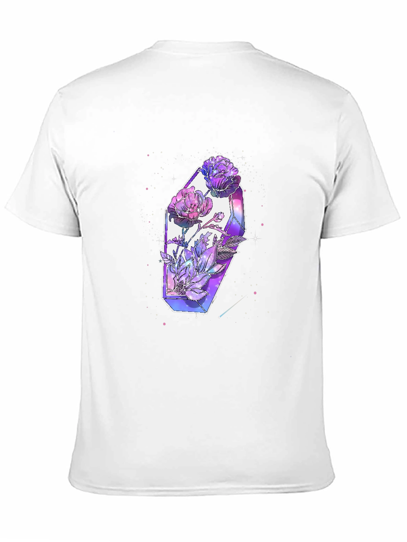 Crystal Flowers Graphic Tee - Modern Artistic Design