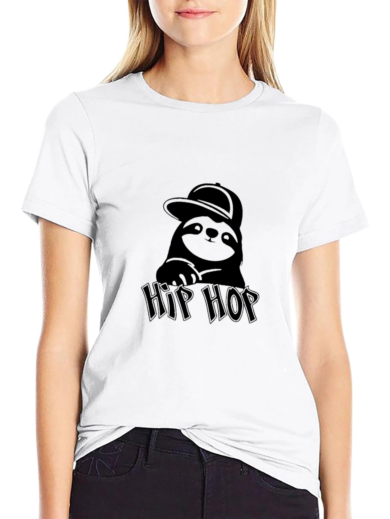 Hip Hop Sloth Graphic Tee - Cool Black T-Shirt