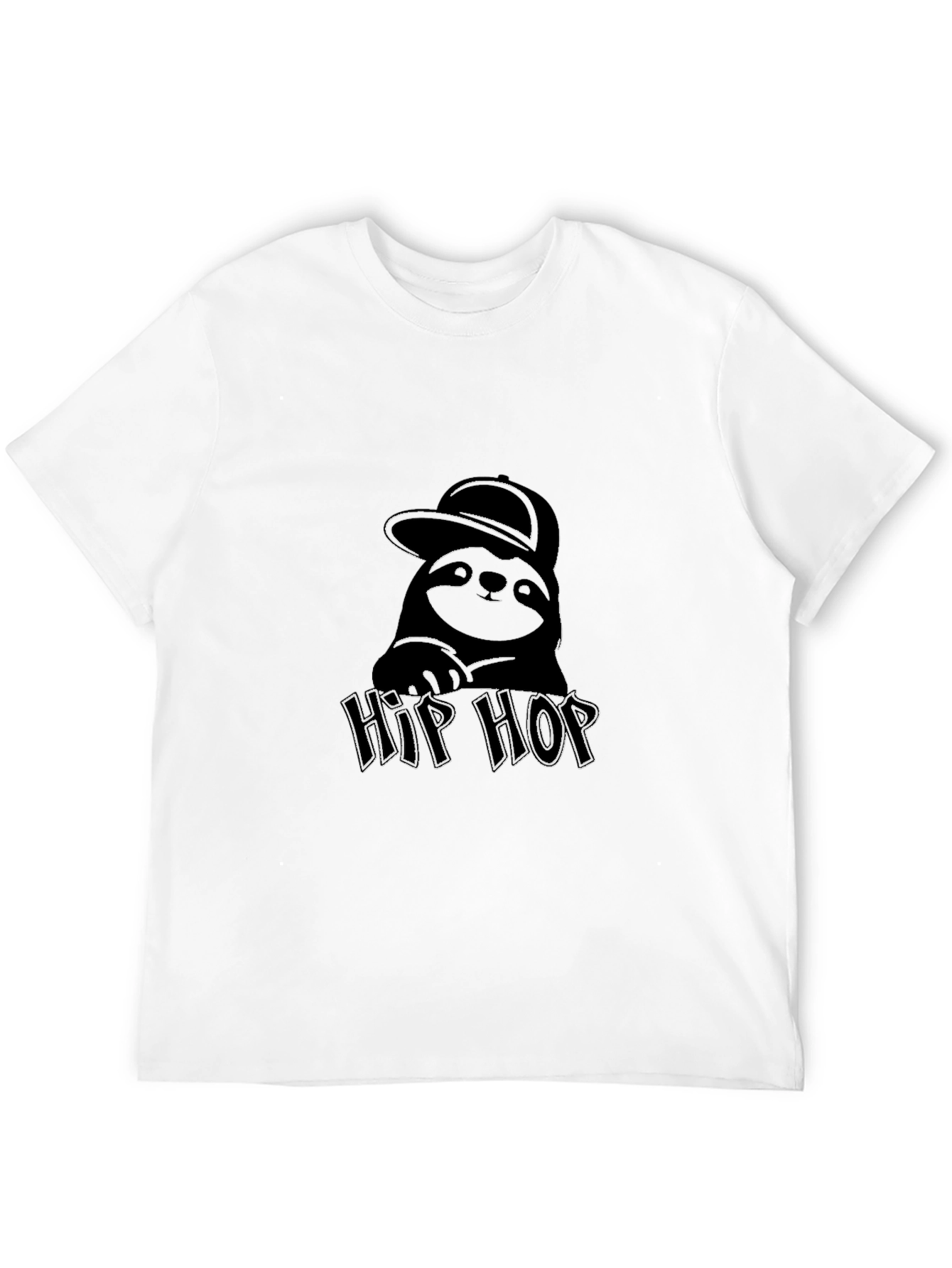 Hip Hop Sloth Graphic Tee - Cool Black T-Shirt