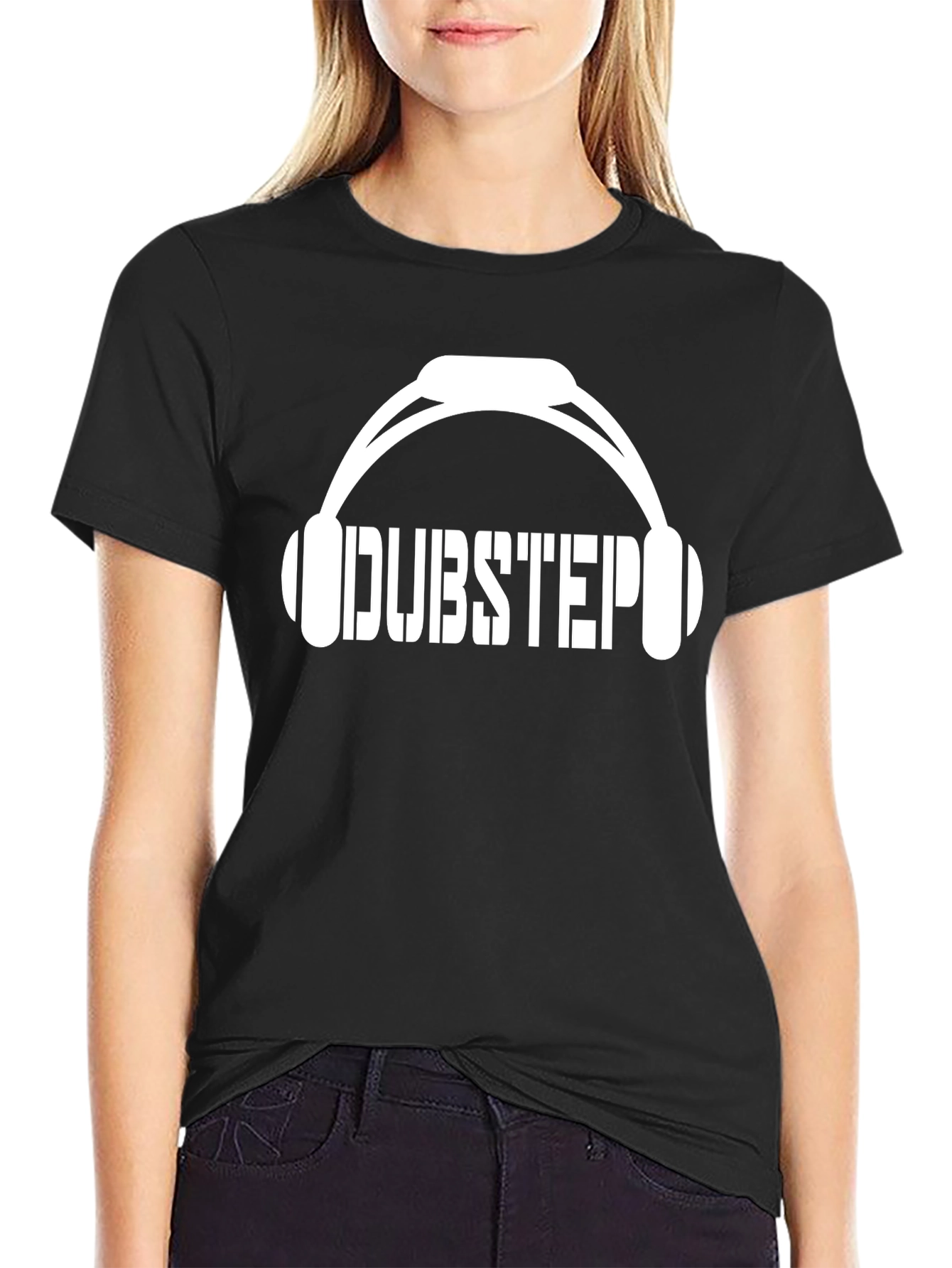 Dubstep Headphones Graphic Tee - Black Cotton T-Shirt