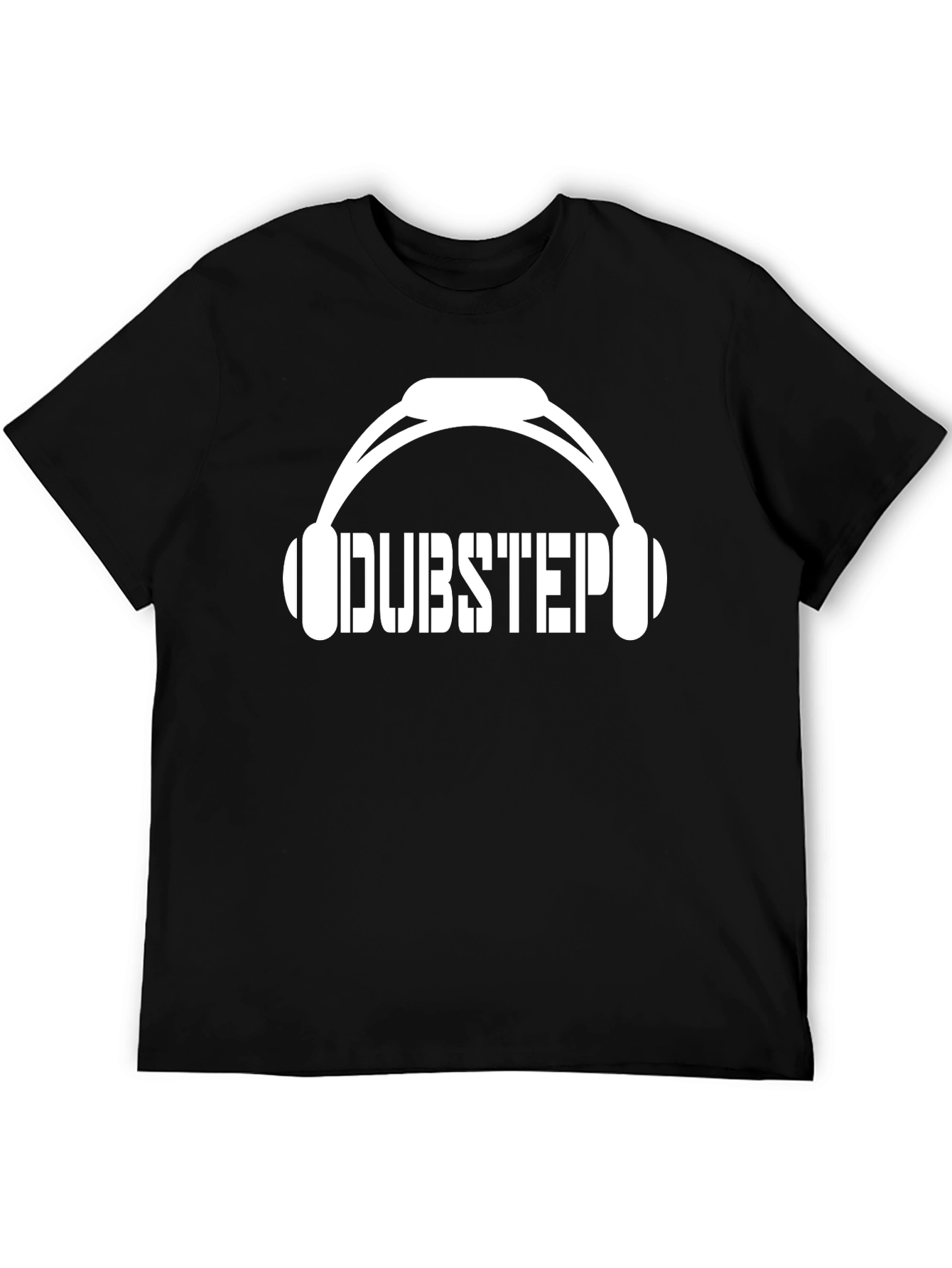 Dubstep Headphones Graphic Tee - Black Cotton T-Shirt
