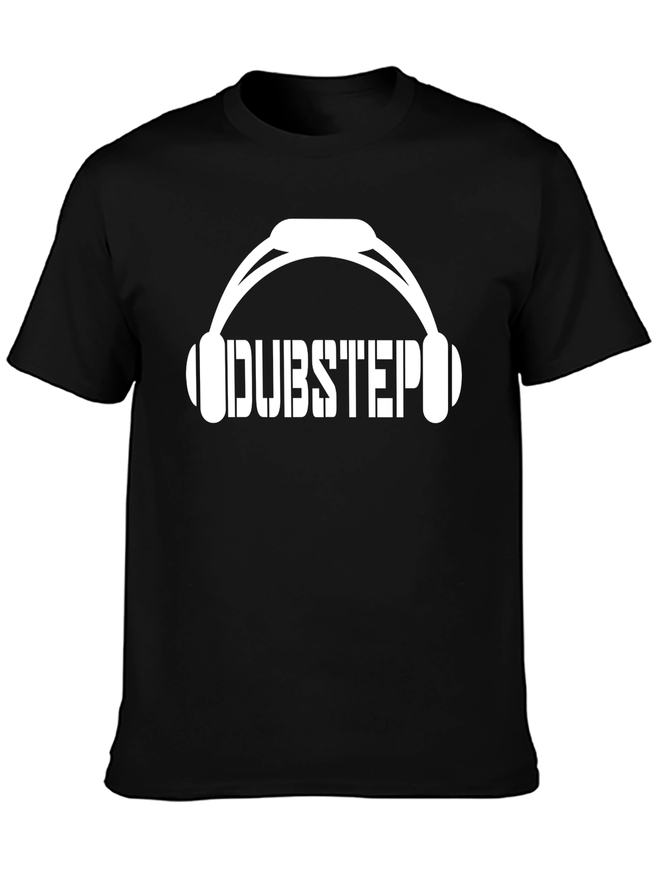 Dubstep Headphones Graphic Tee - Black Cotton T-Shirt
