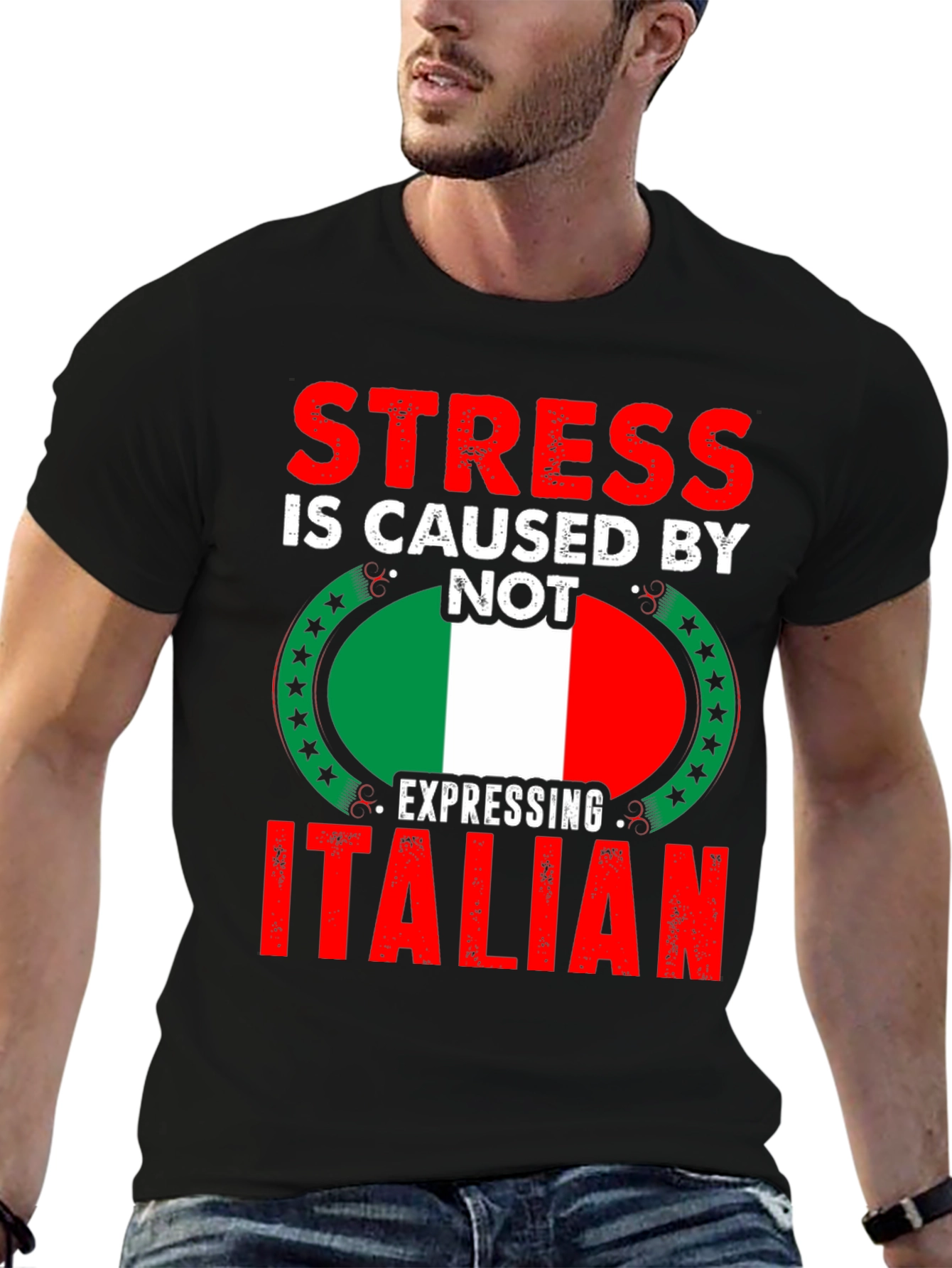 Stress is Caused By Not Expressing Italian T-Shirt
