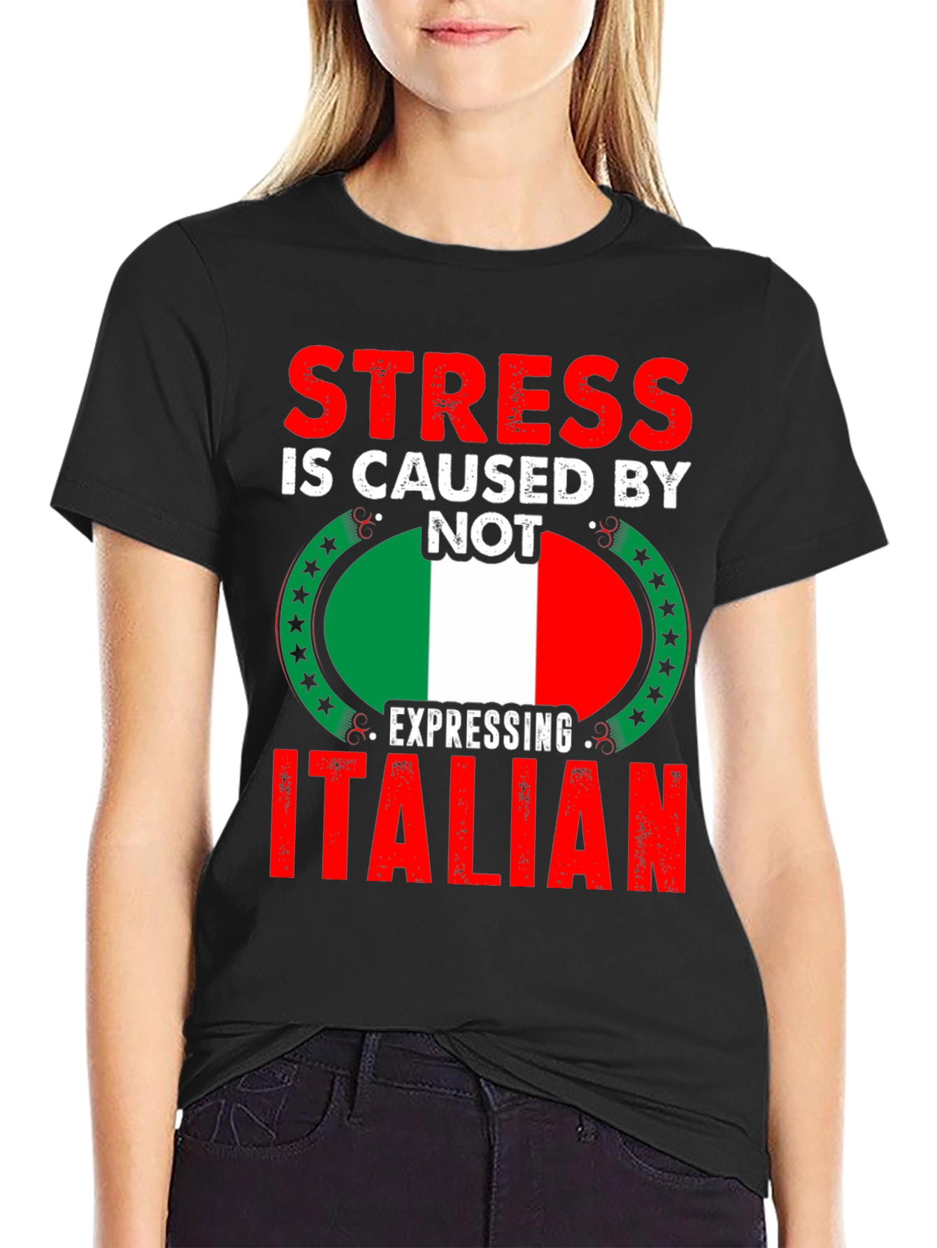 Stress is Caused By Not Expressing Italian T-Shirt