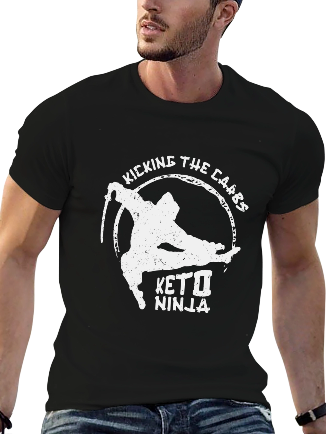 Keto Ninja T-Shirt - Kicking The Carbs Graphic Tee