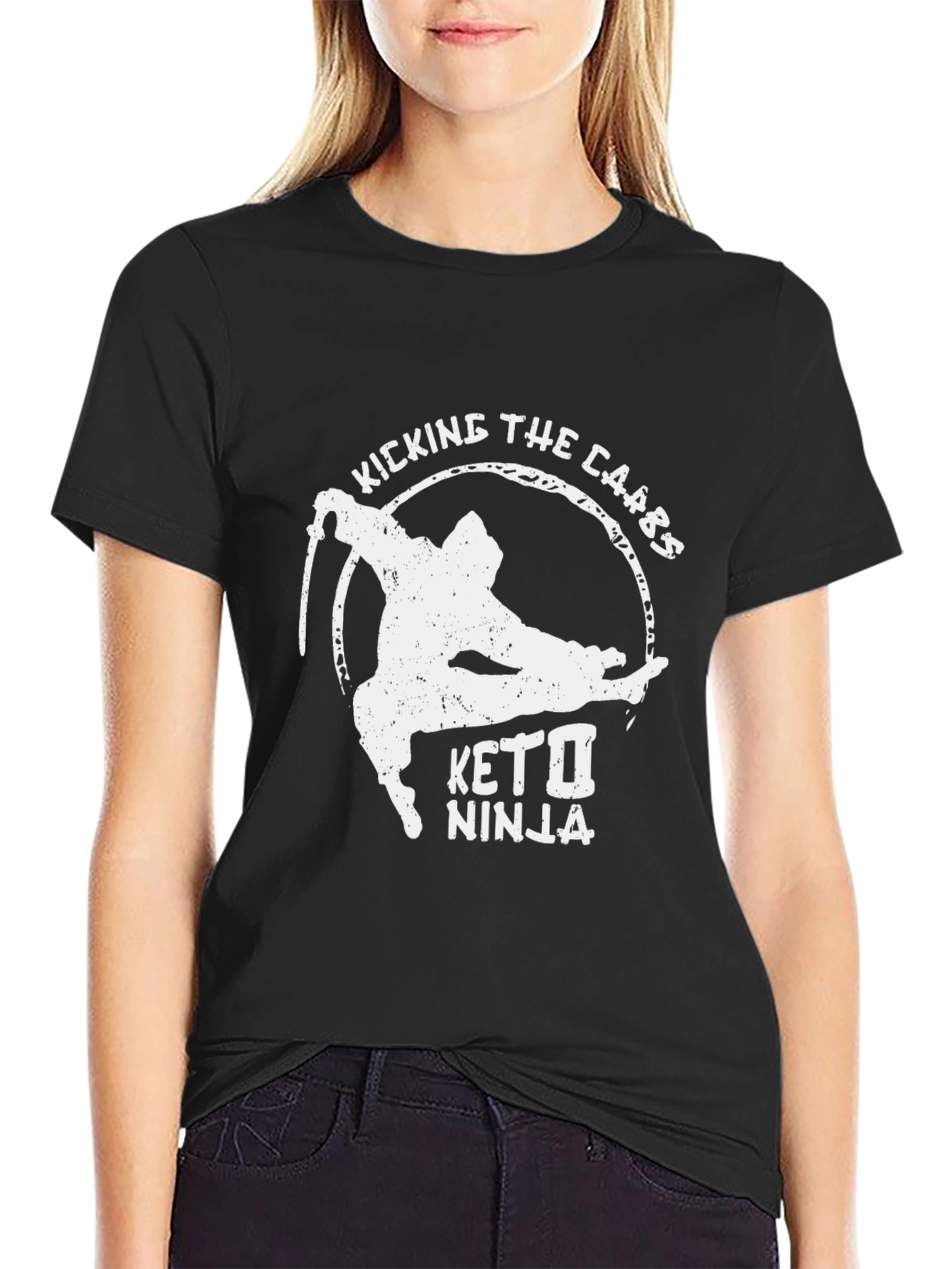 Keto Ninja T-Shirt - Kicking The Carbs Graphic Tee