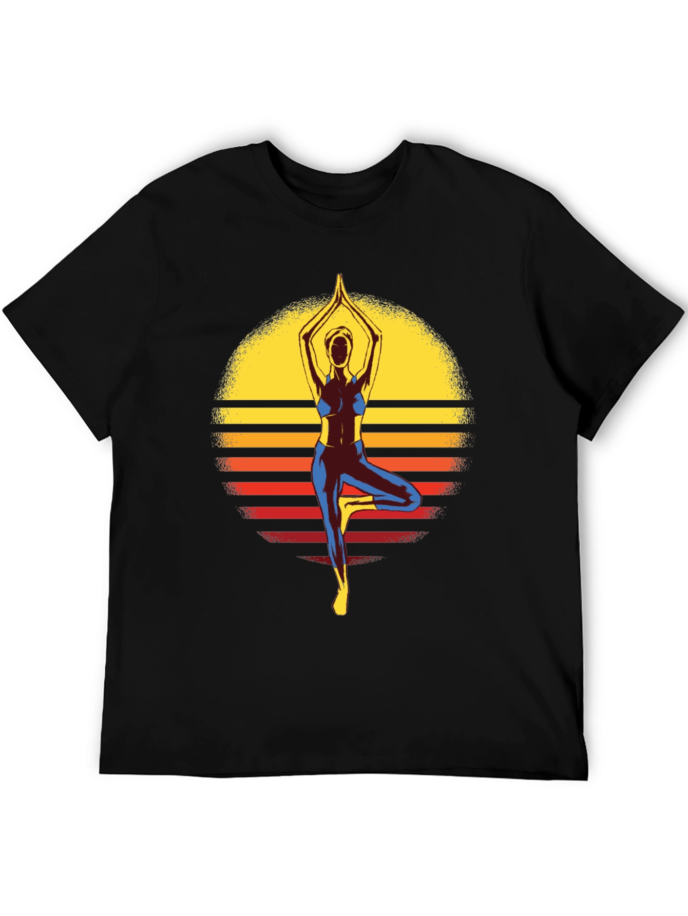 Yoga Sunset Graphic Tee - Tree Pose