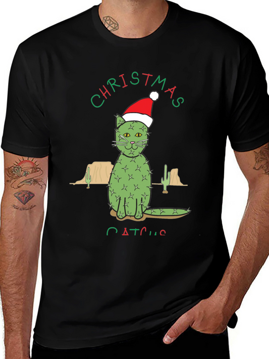 Christmas Cactus Cat T-Shirt