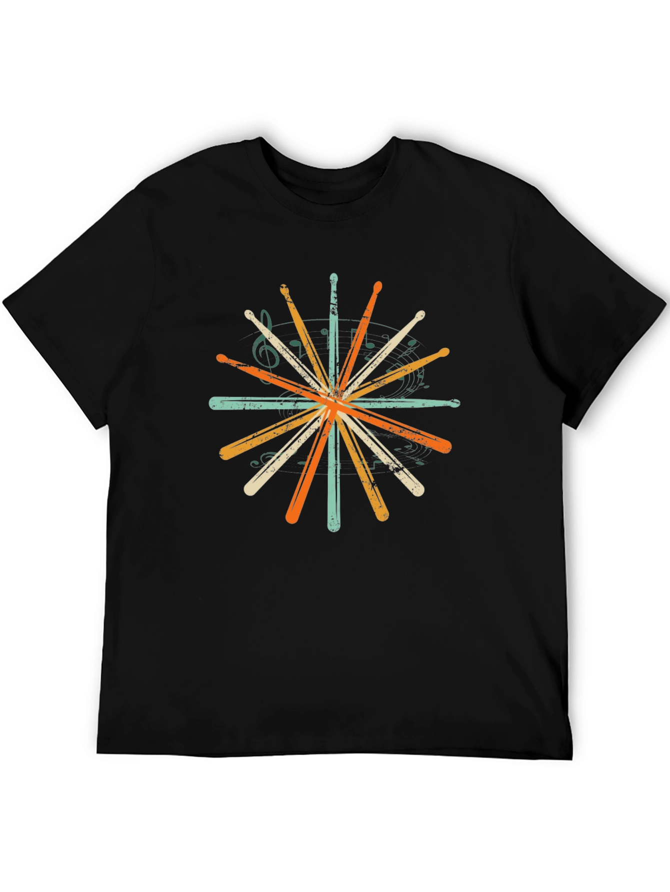 Drumsticks Burst Graphic T-Shirt - Music Lover Tee
