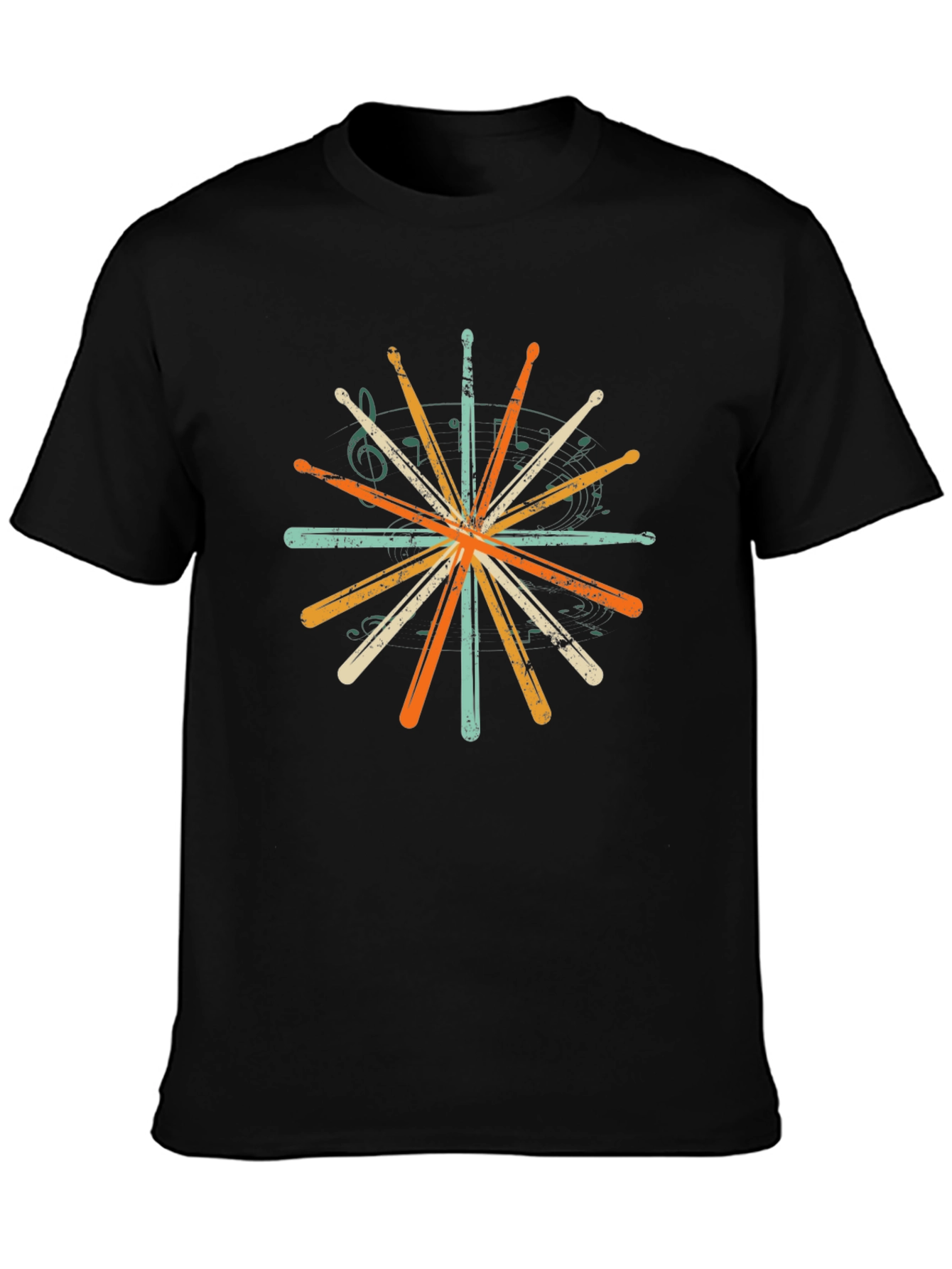 Drumsticks Burst Graphic T-Shirt - Music Lover Tee