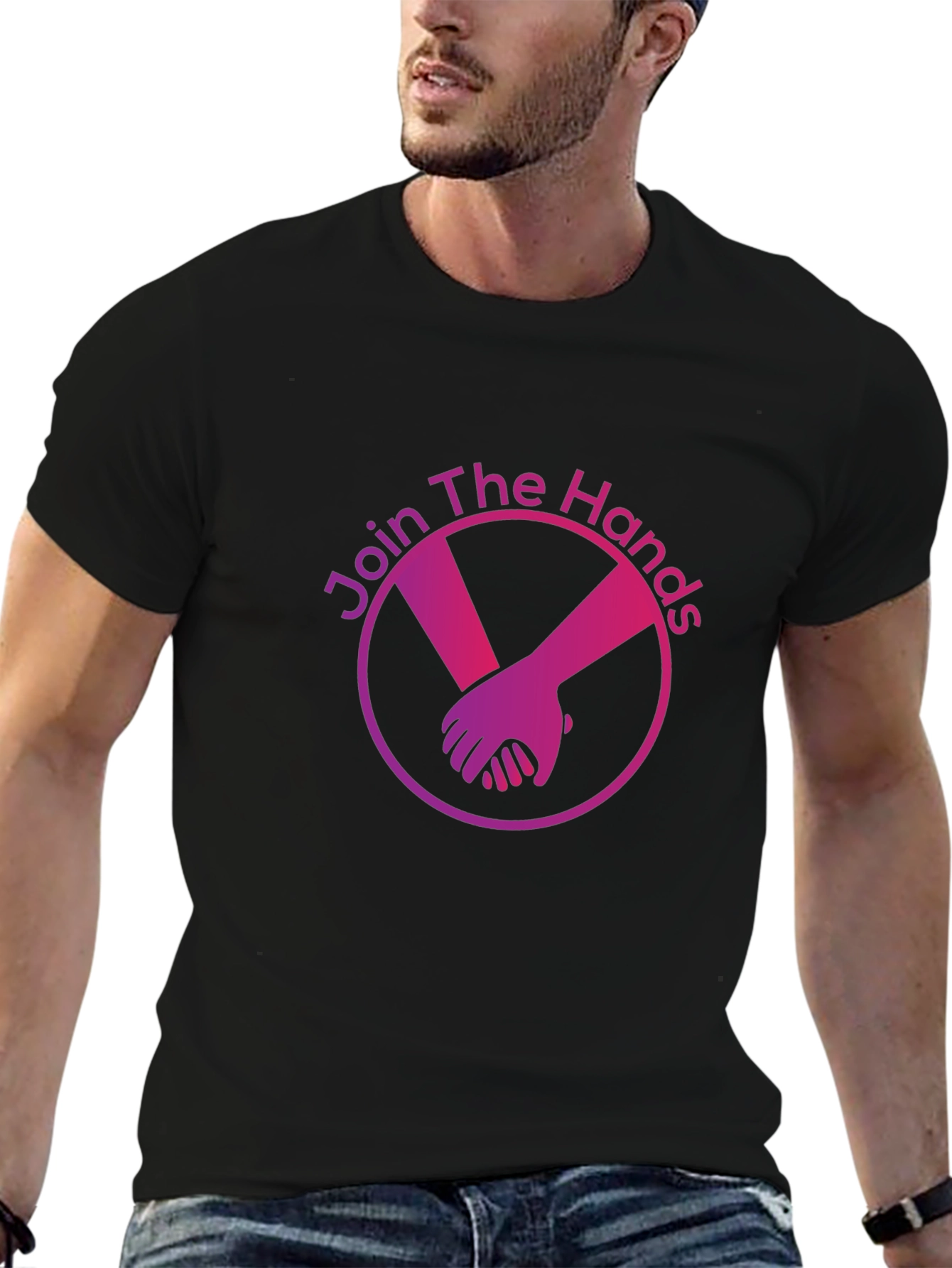 Join The Hands Black Graphic T-Shirt